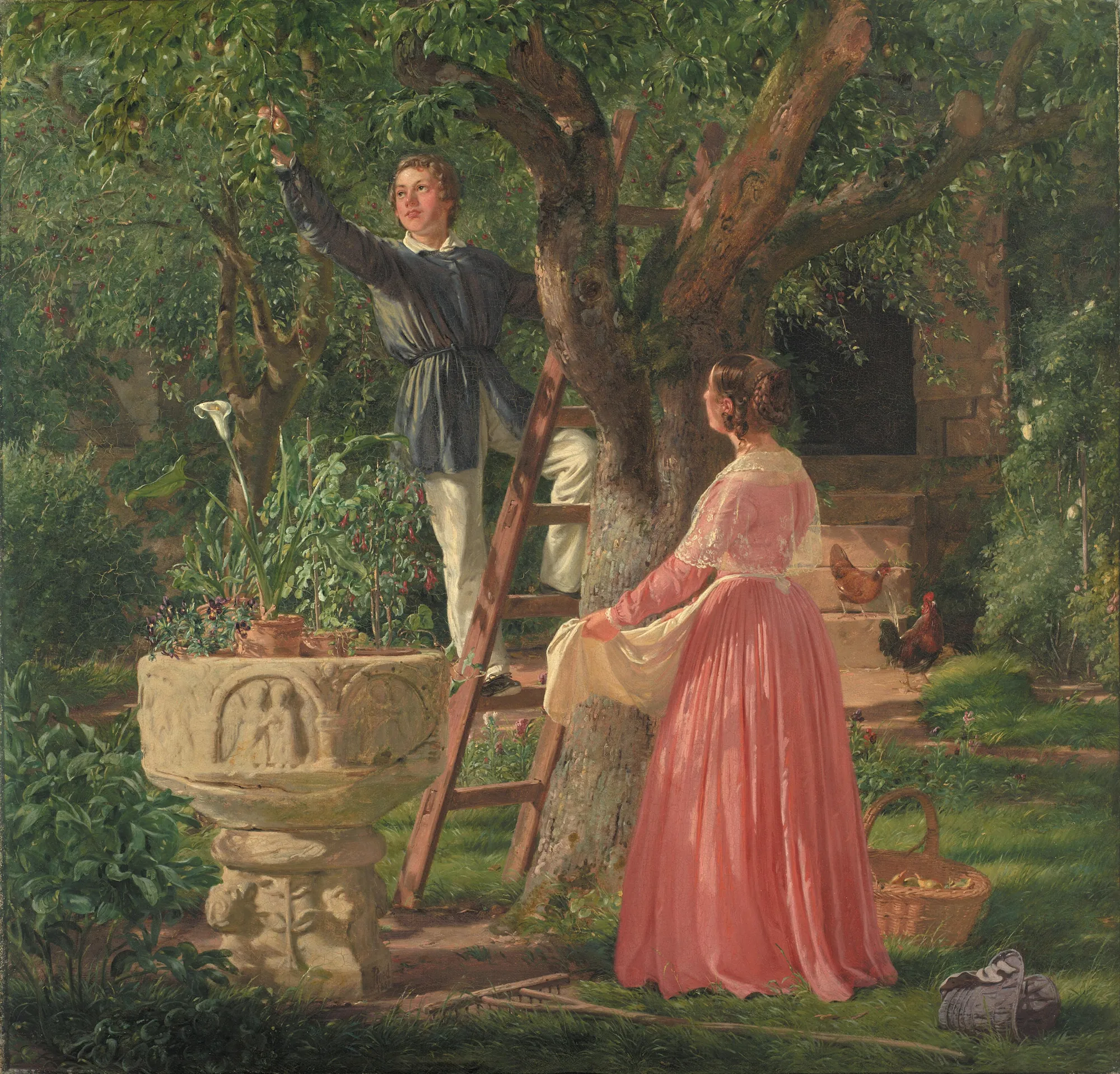 The Garden with the Old Baptismal Font