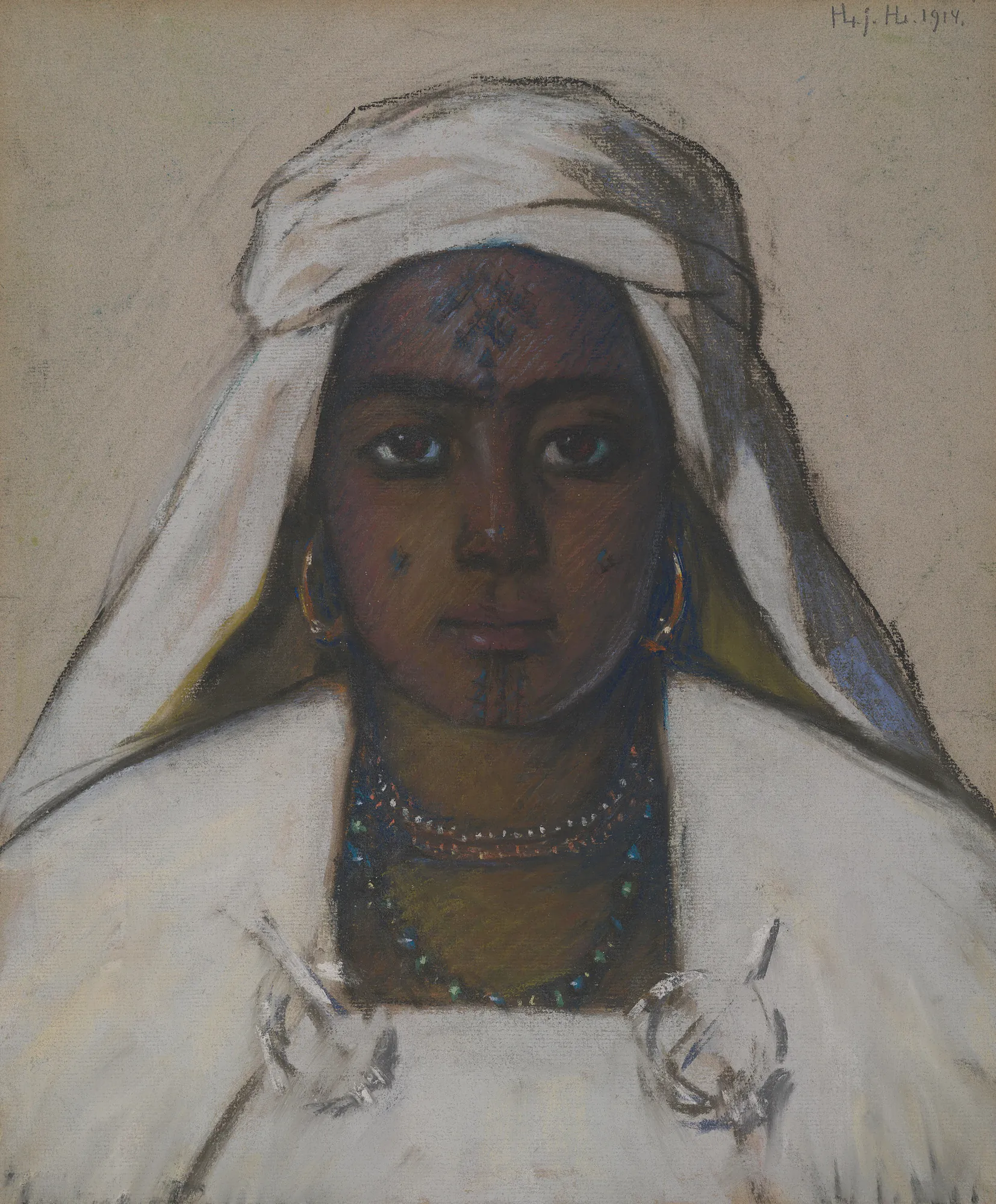 Tunisian Girl (Bedouin Woman in White)