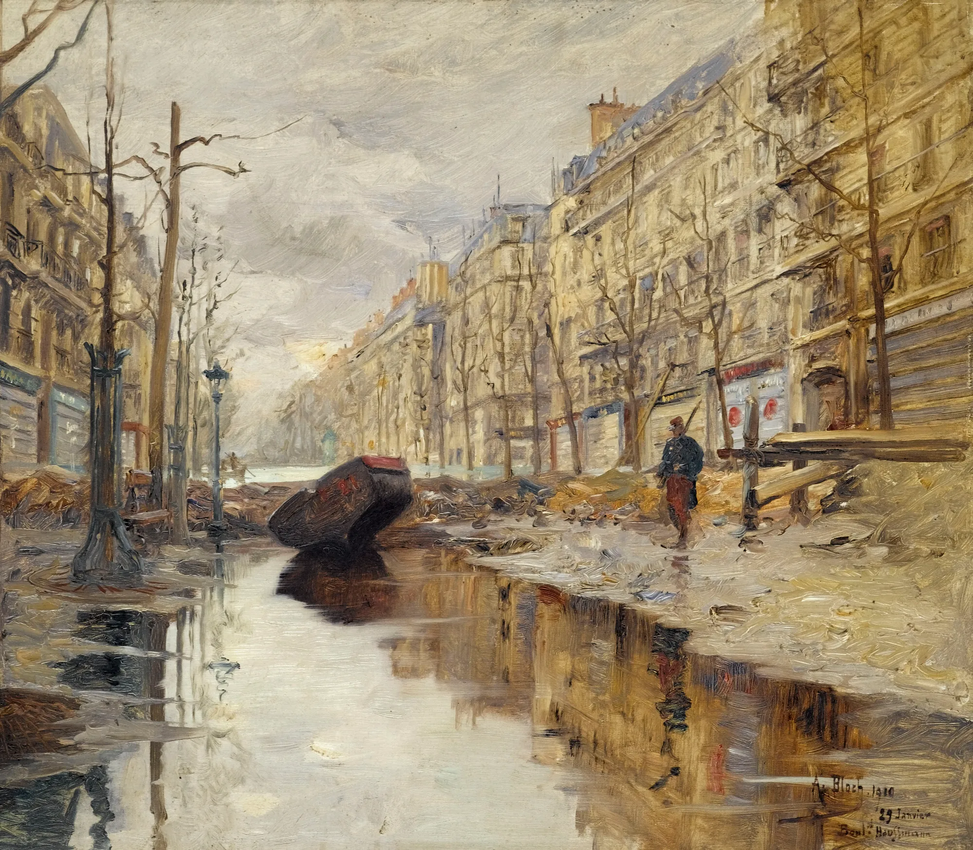 Boulevard Haussmann during the 1910 Flood