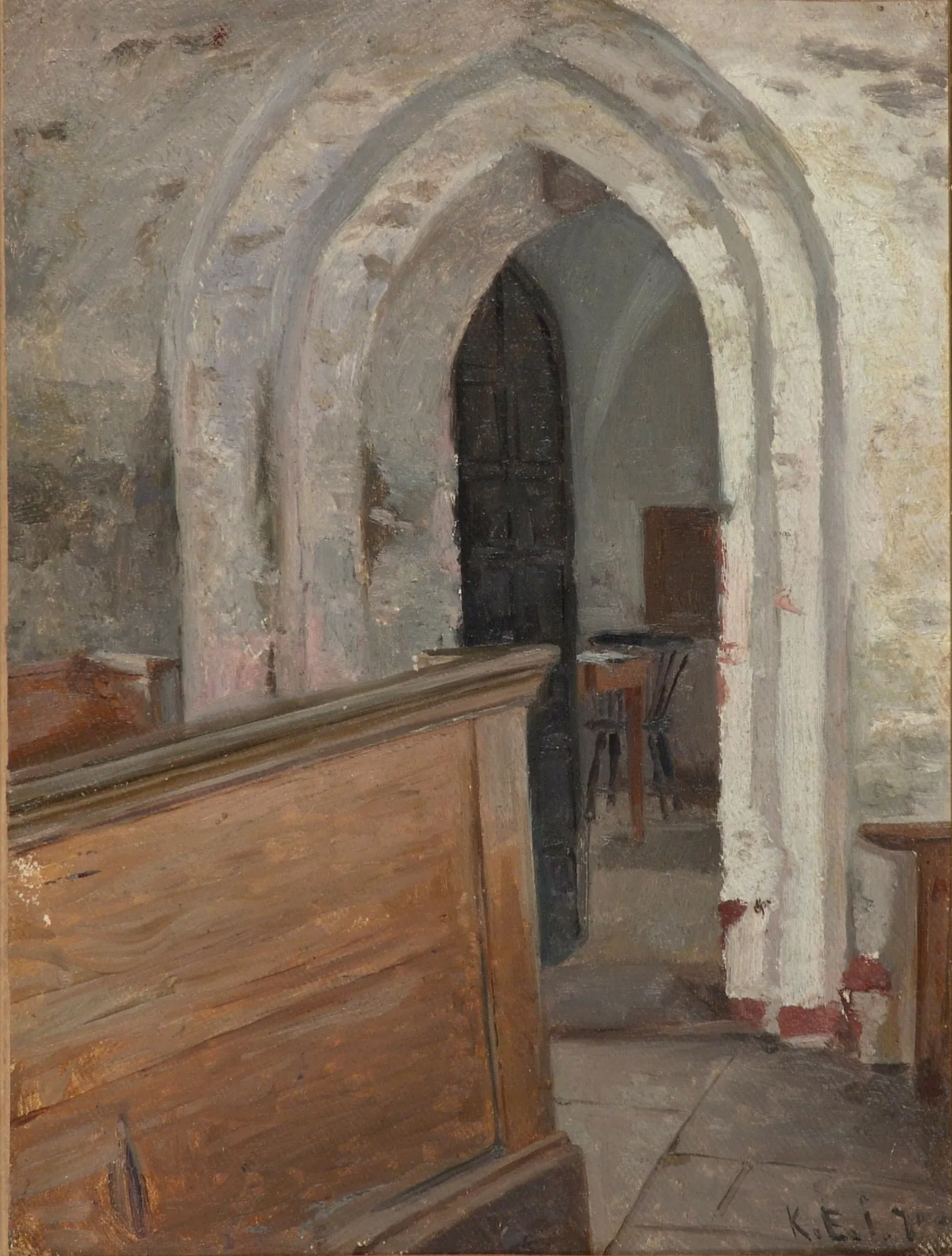 Interior of Finström Church, Door to the Sacristy