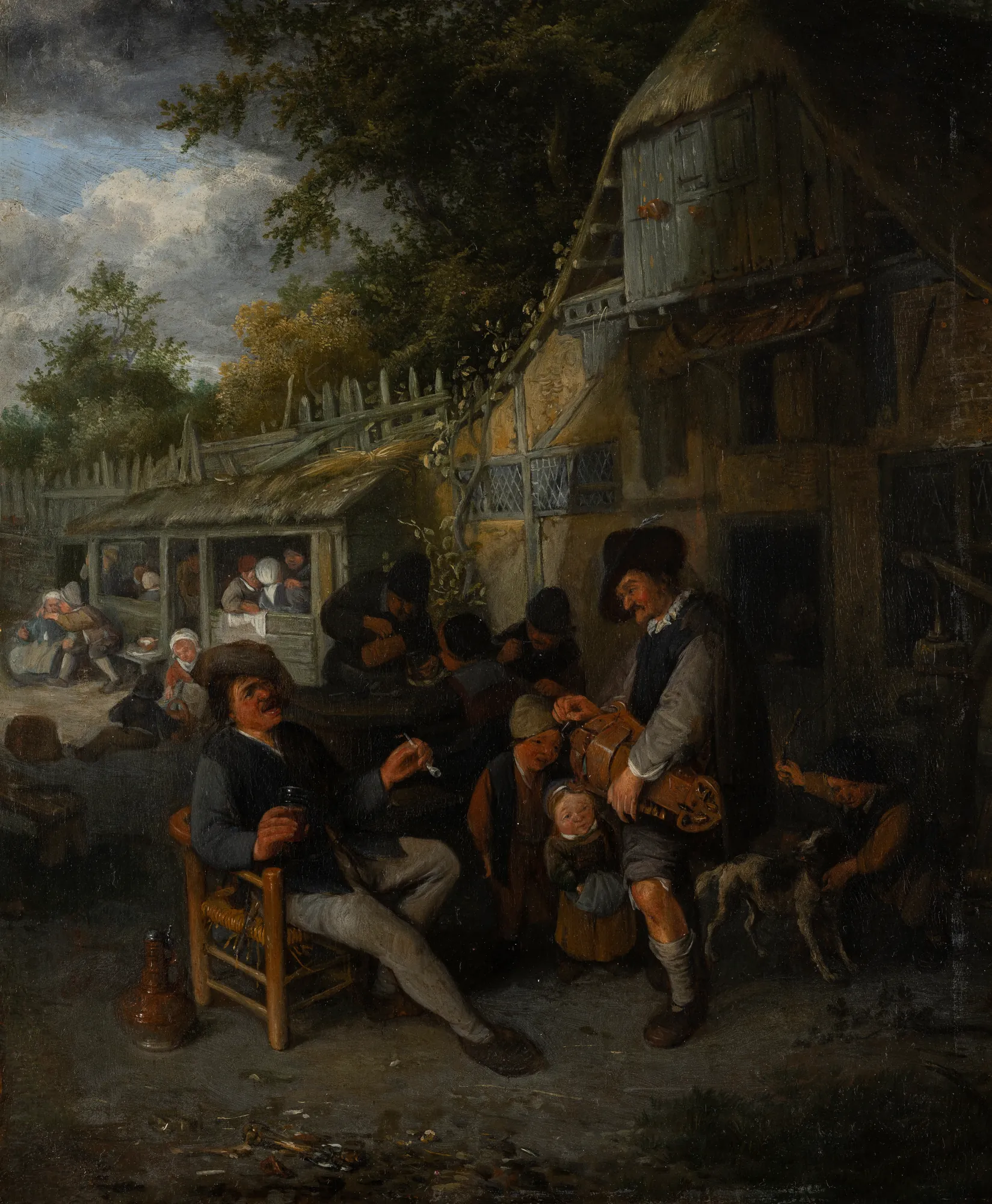 Country Inn with Hurdy-Gurdy Player