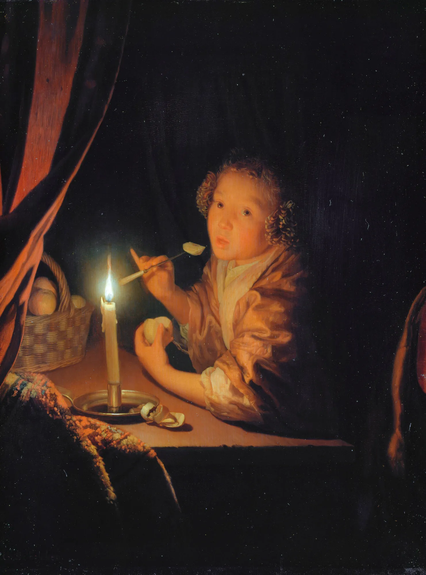 Girl about to Take a Bite of an Apple