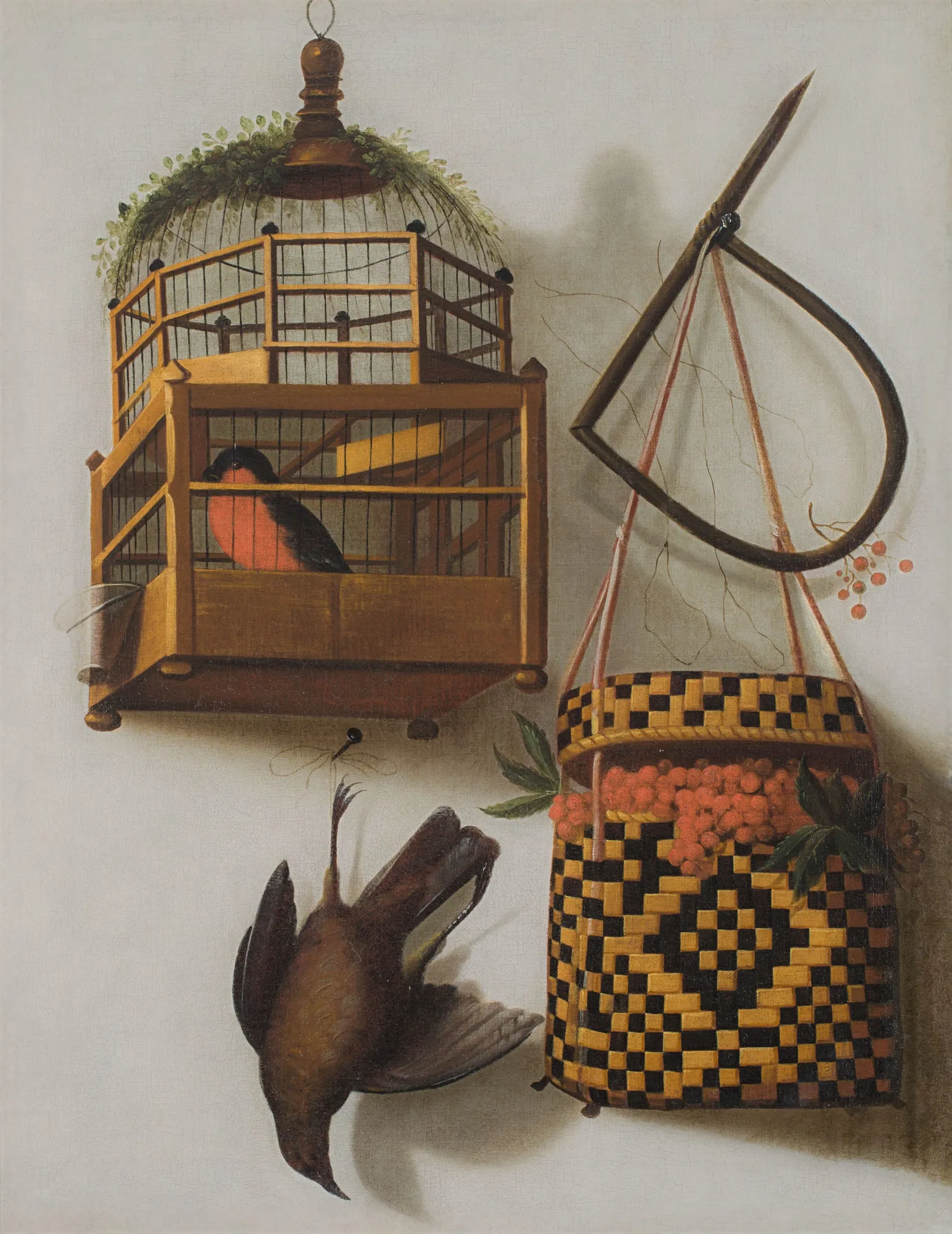 Trompe l'oeil with a Bird Cage