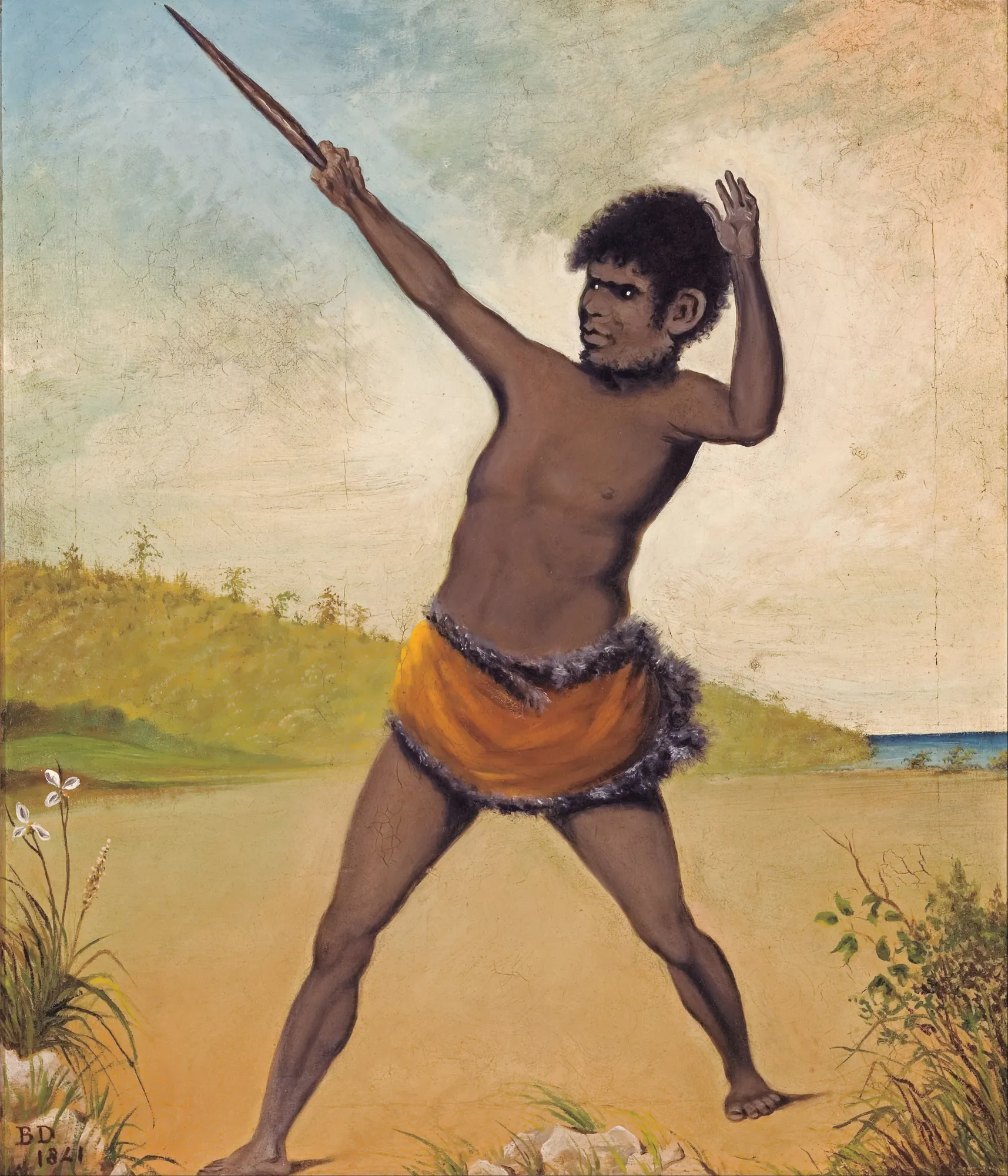 Jack, a Tasmanian Aboriginal, Holding a Club