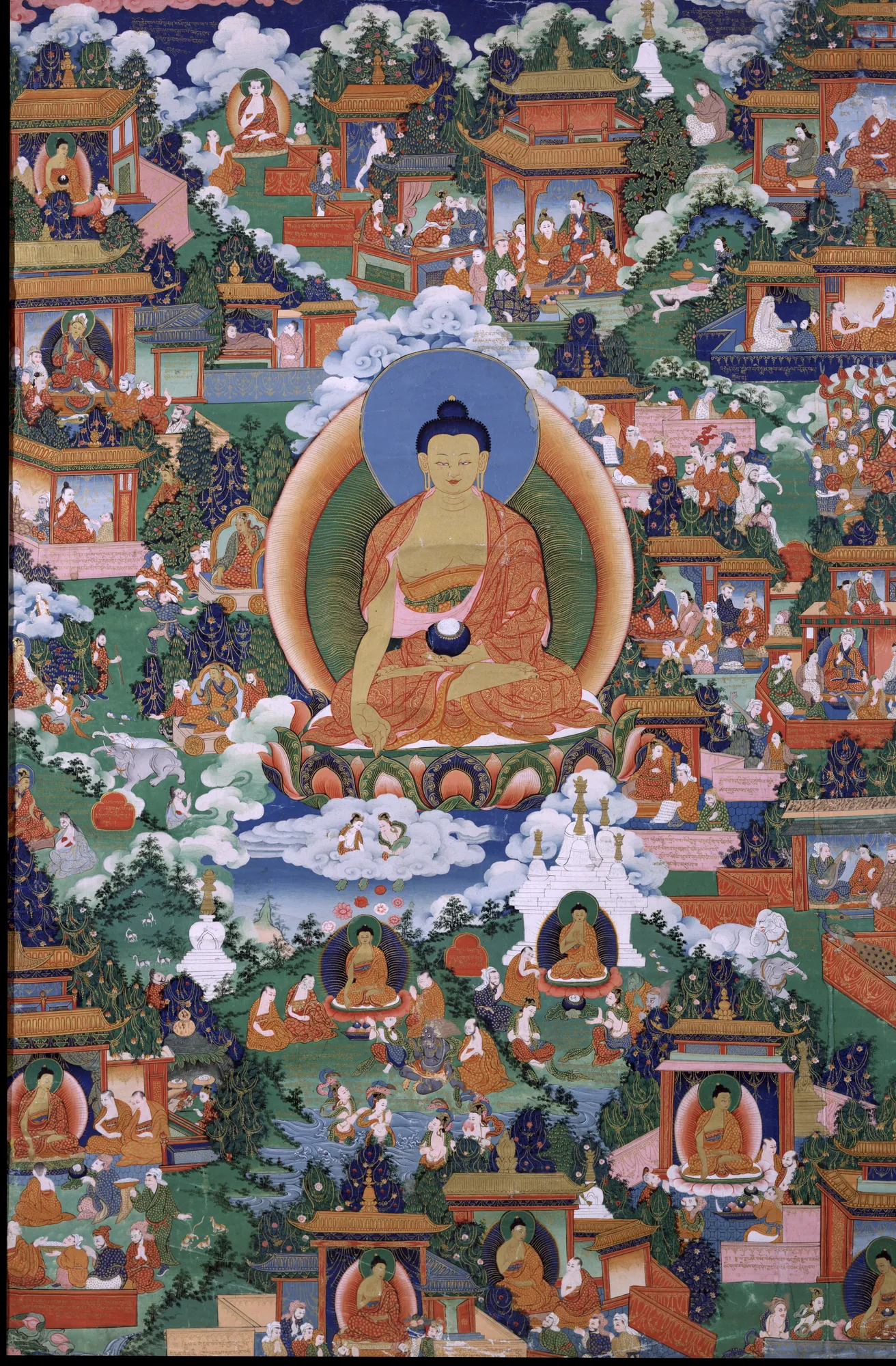 Shakyamuni Buddha with Avadana Legend Scenes