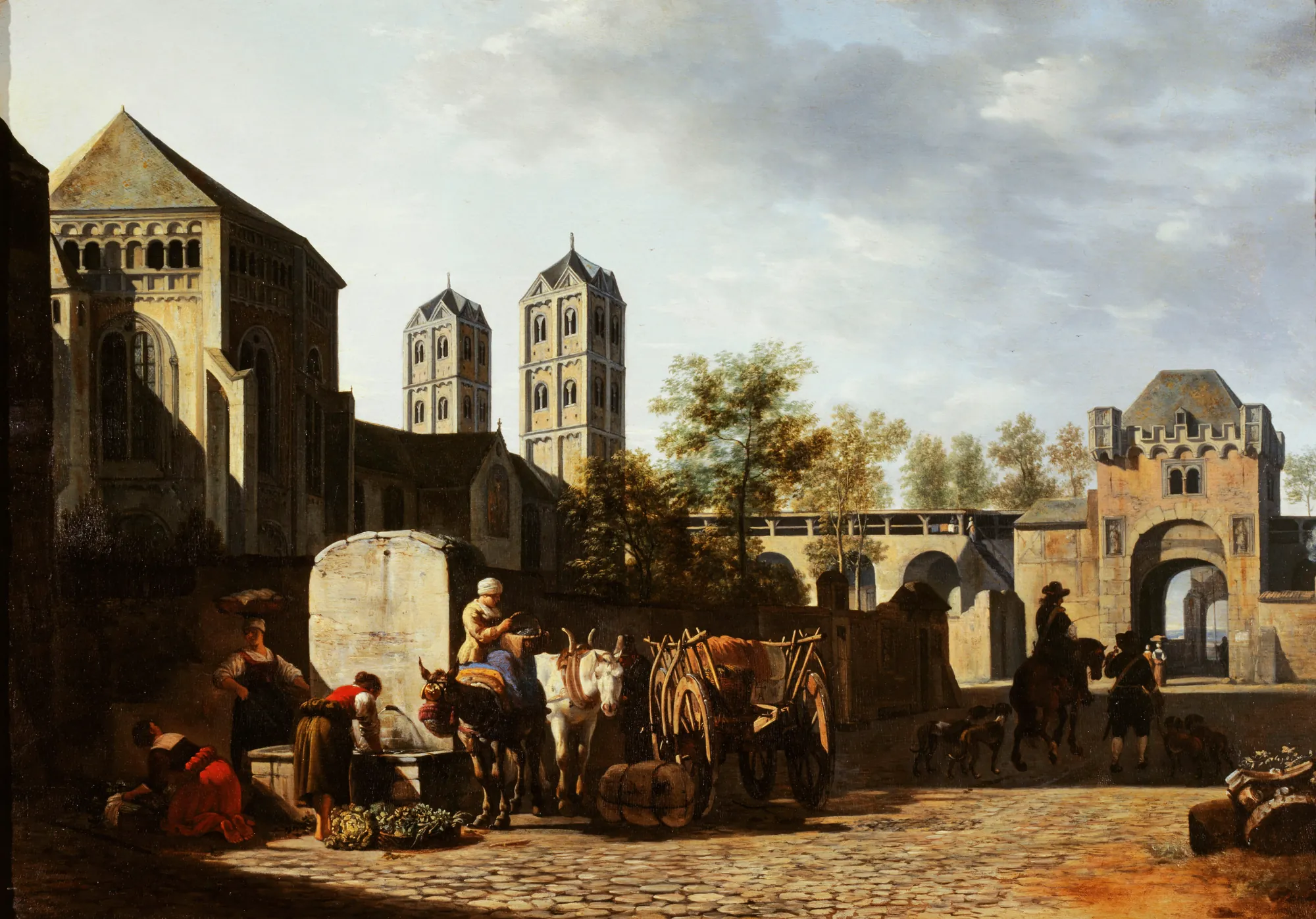 Public Fountain and St. Gereon's Church, Cologne