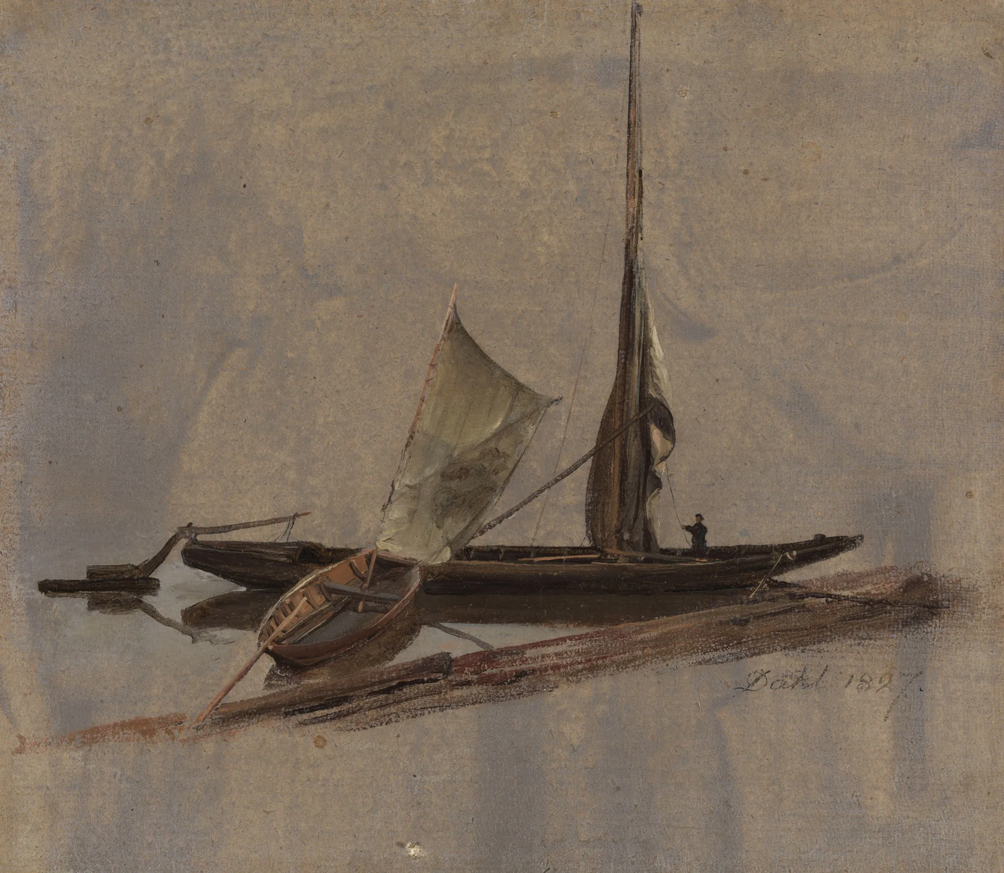 Two Sailing-Boats at the Elbe