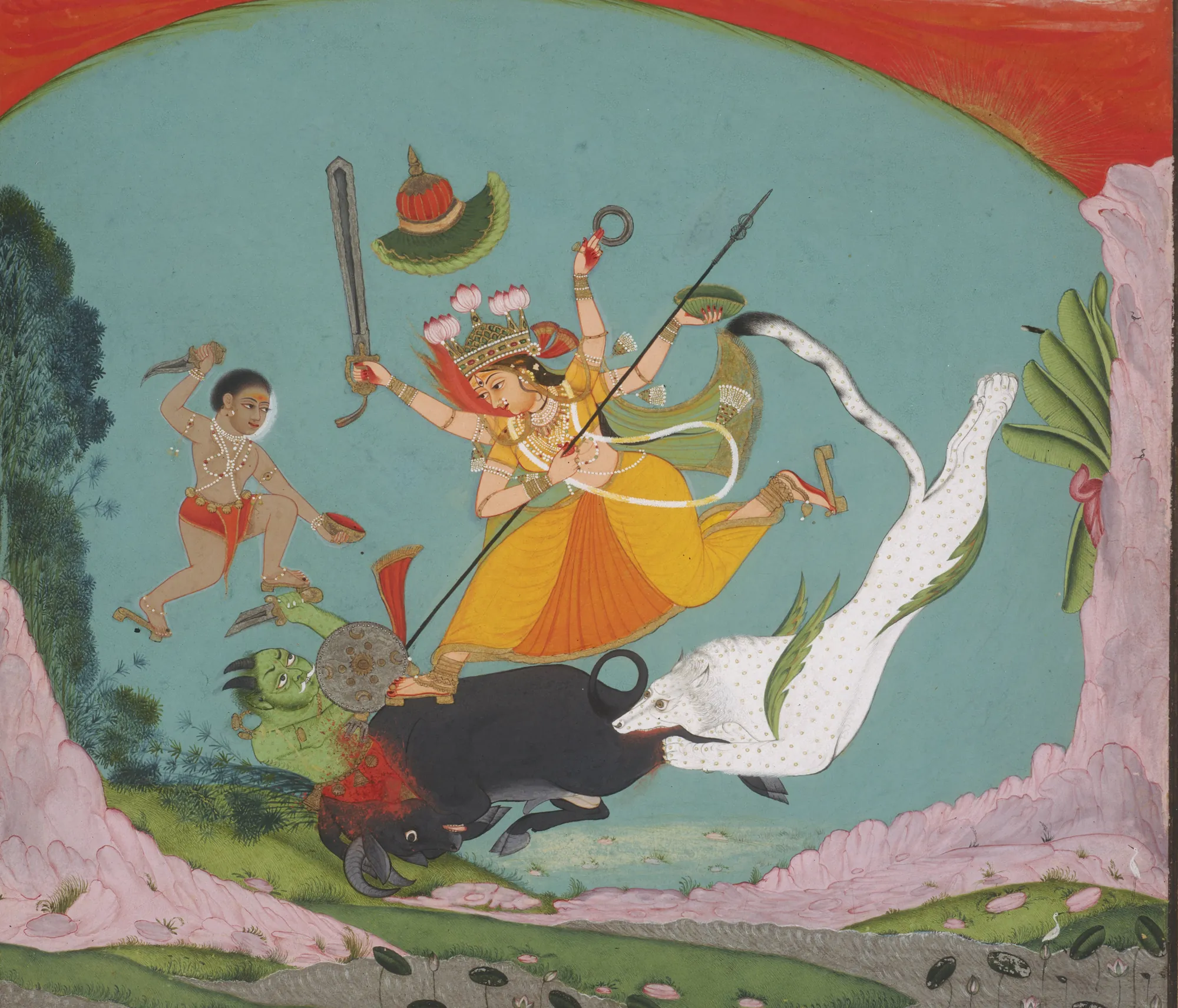 The Goddess Durga Slaying the Buffalo Demon (Mahishasuramardini)