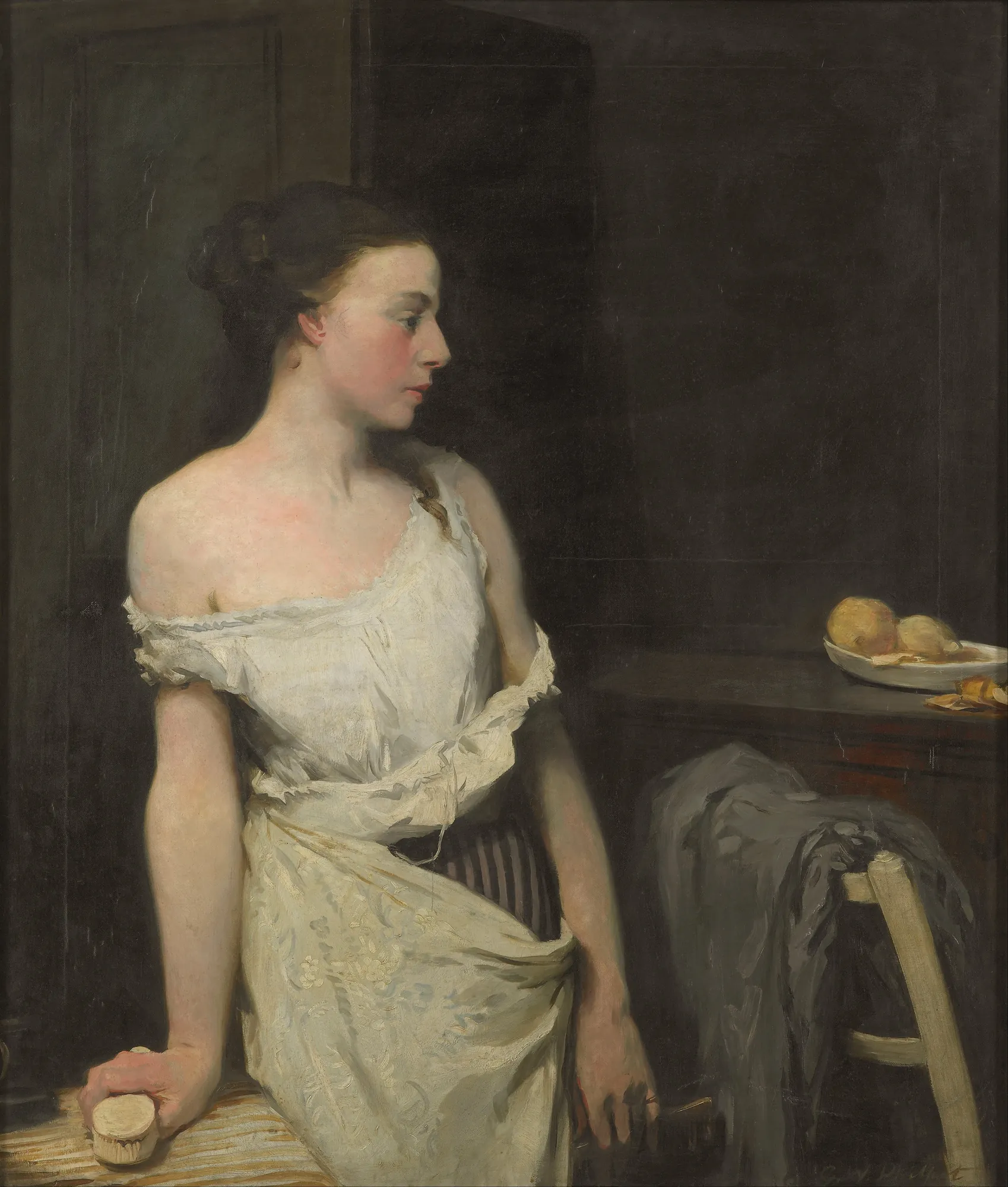 Girl at Her Toilet