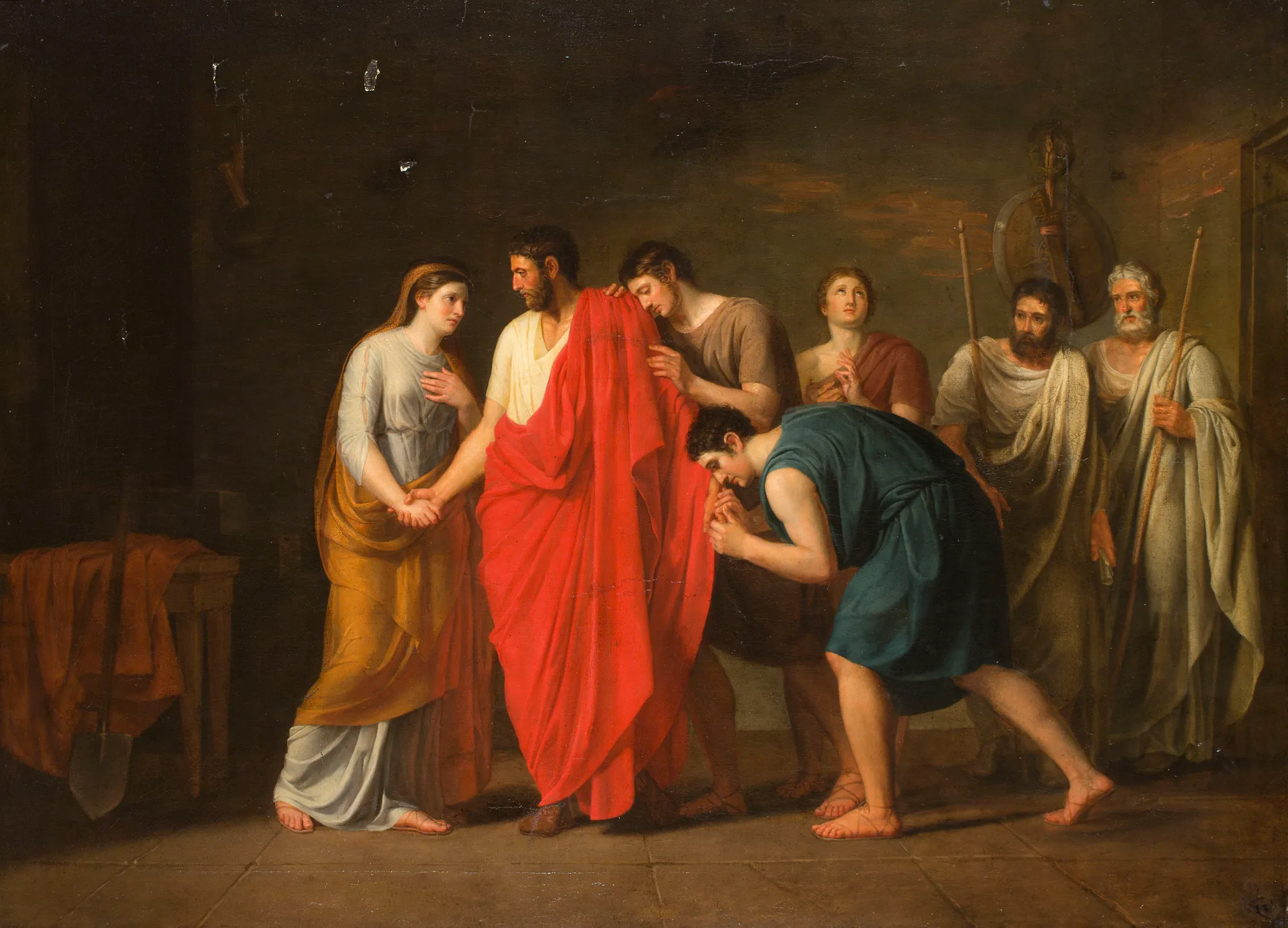 Cincinnatus Leaves to Become Consul Cincinnatus Leaves to Become Consul by Cornelis Cels. A group of figures in Roman attire watch as a central man in a vibrant red toga bids farewell to a woman.