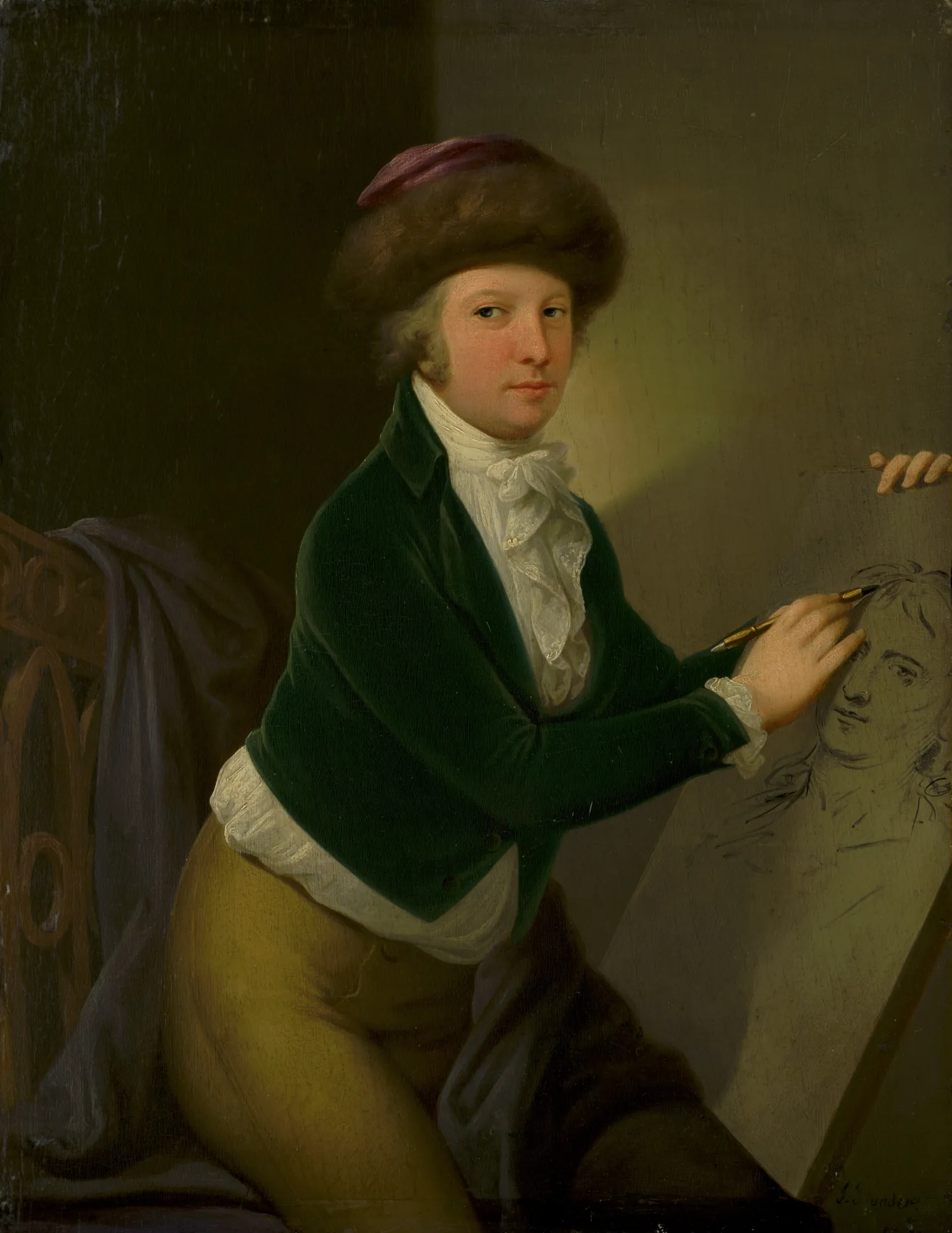 Count Ján Hadik Sketching a Portrait