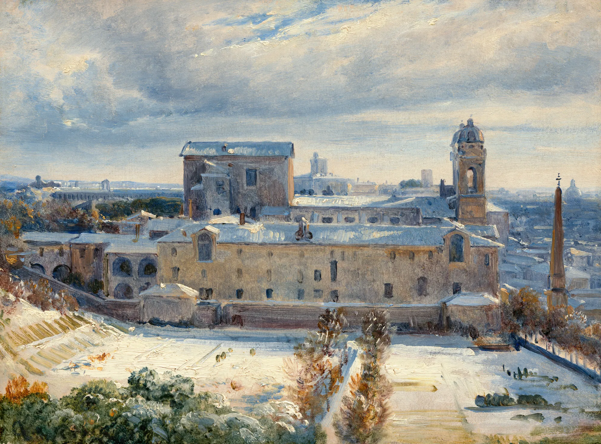 Santa Trinità dei Monti in the Snow