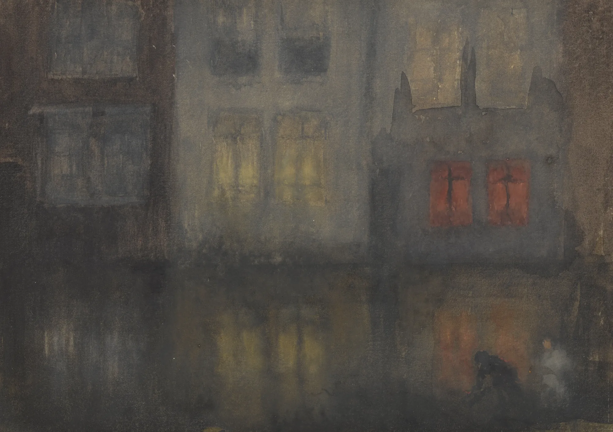 Nocturne: Black and Red—Back Canal, Holland