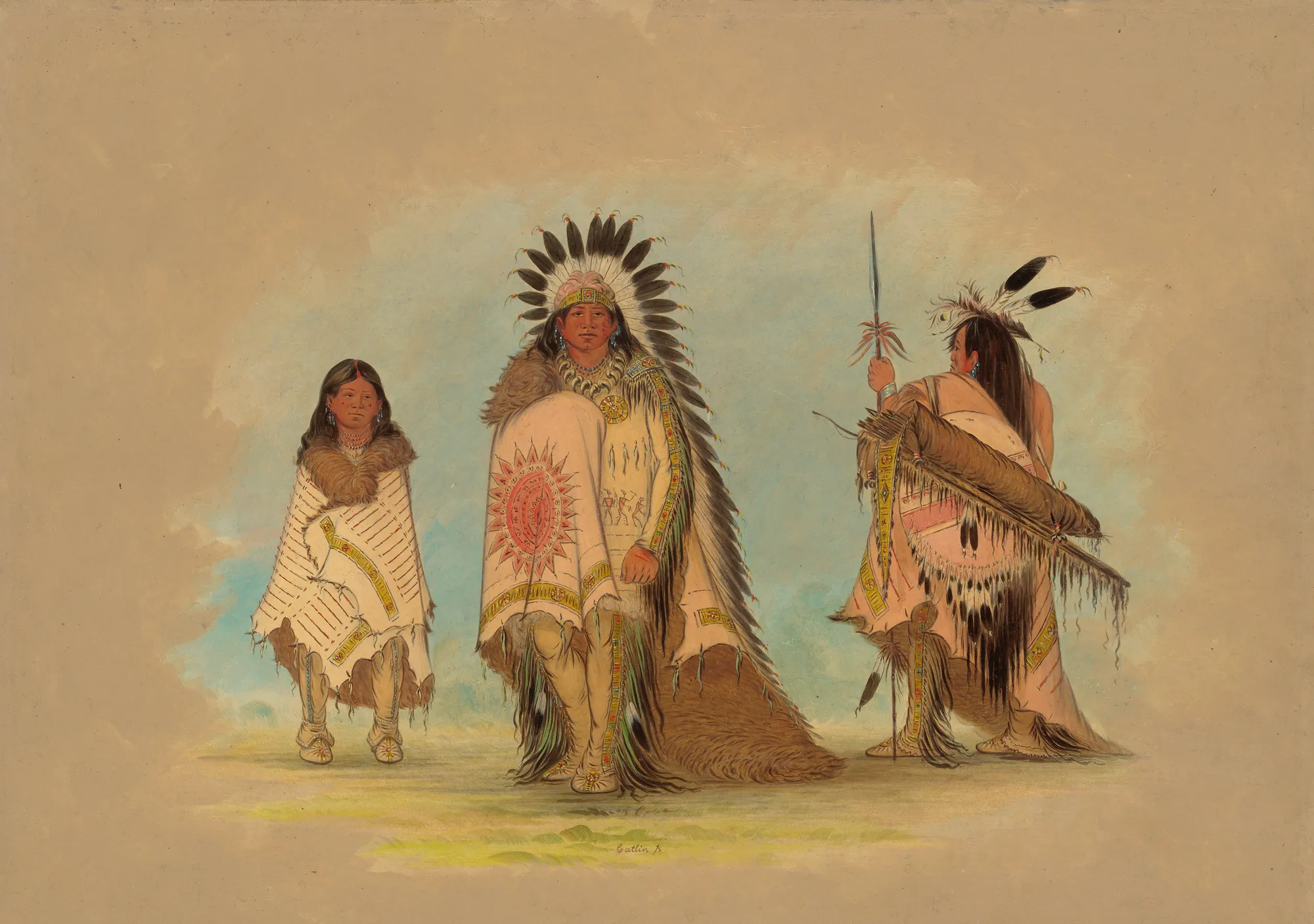 A Sioux Chief, His Daughter, and a Warrior