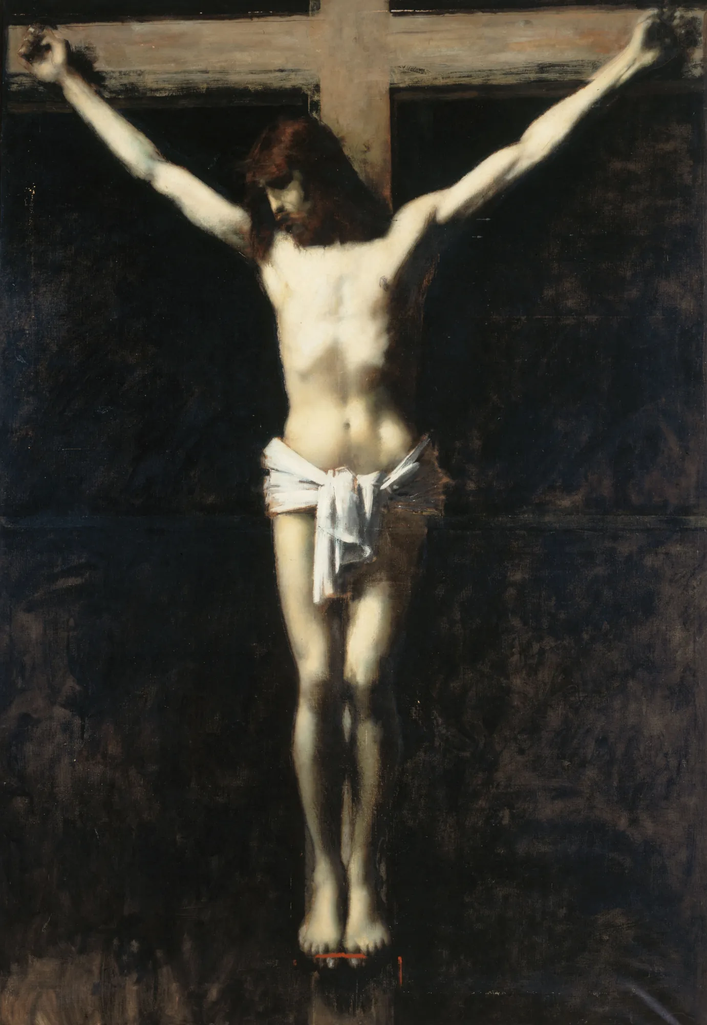 Christ on the Cross (Christ en croix) Christ on the Cross (Christ en croix) by Jean-Jacques Henner. A luminous depiction of Jesus on the cross emerging from a dark, shadowed background.