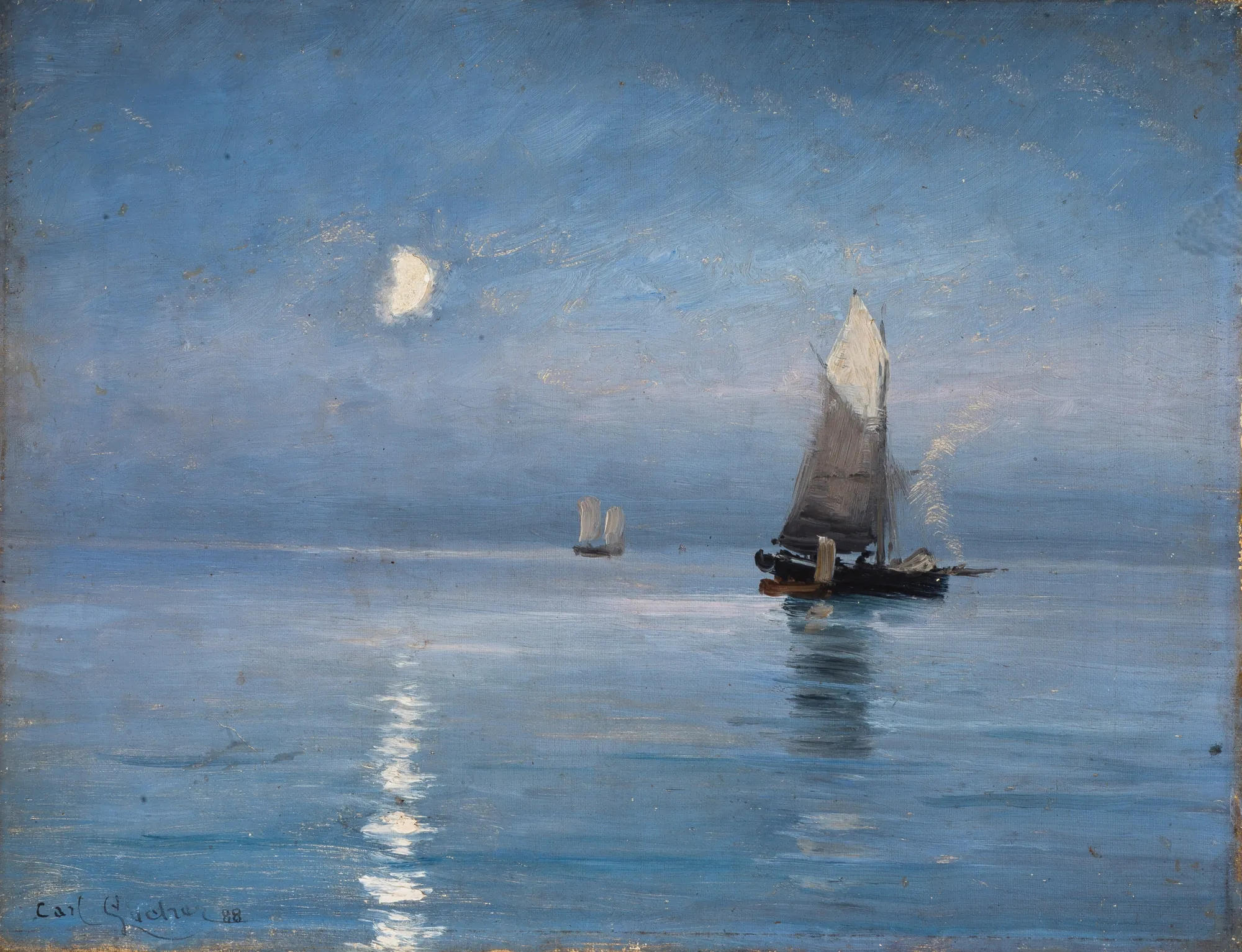 Fishing Cutters in the Moonlit Night
