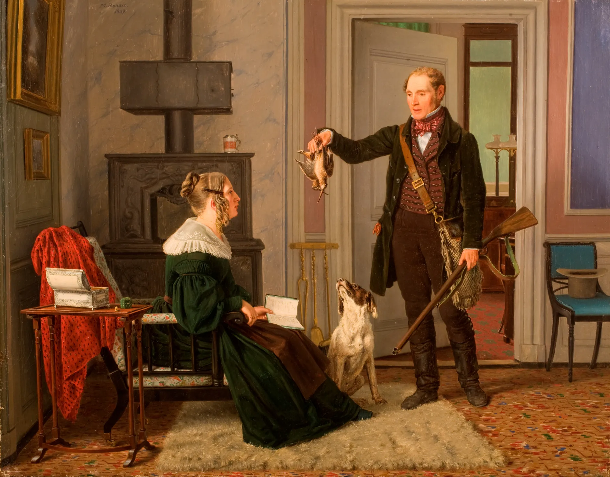 A Hunter Showing His Wife the First Snipe Hunt