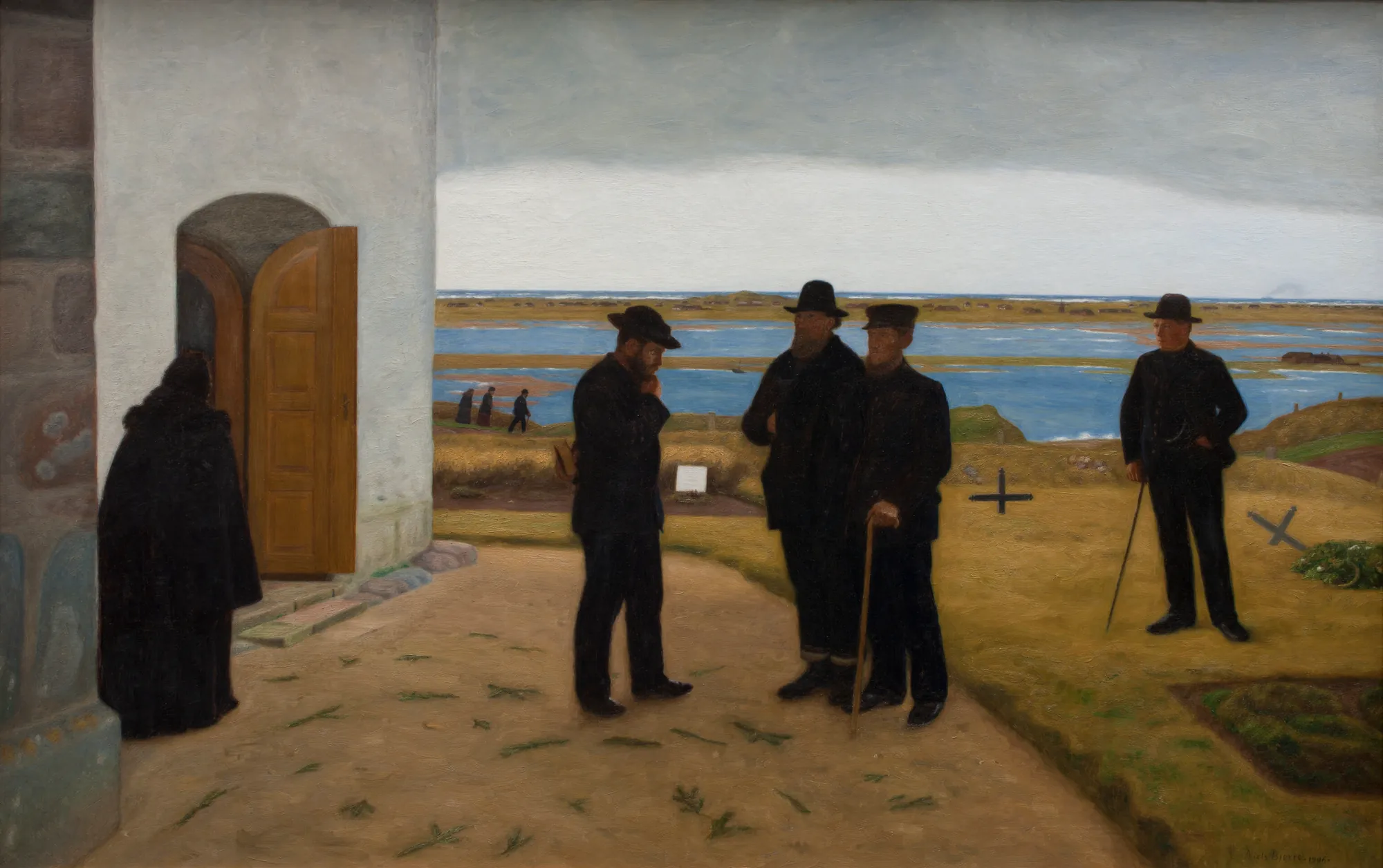 People outside a Church, Harboøre