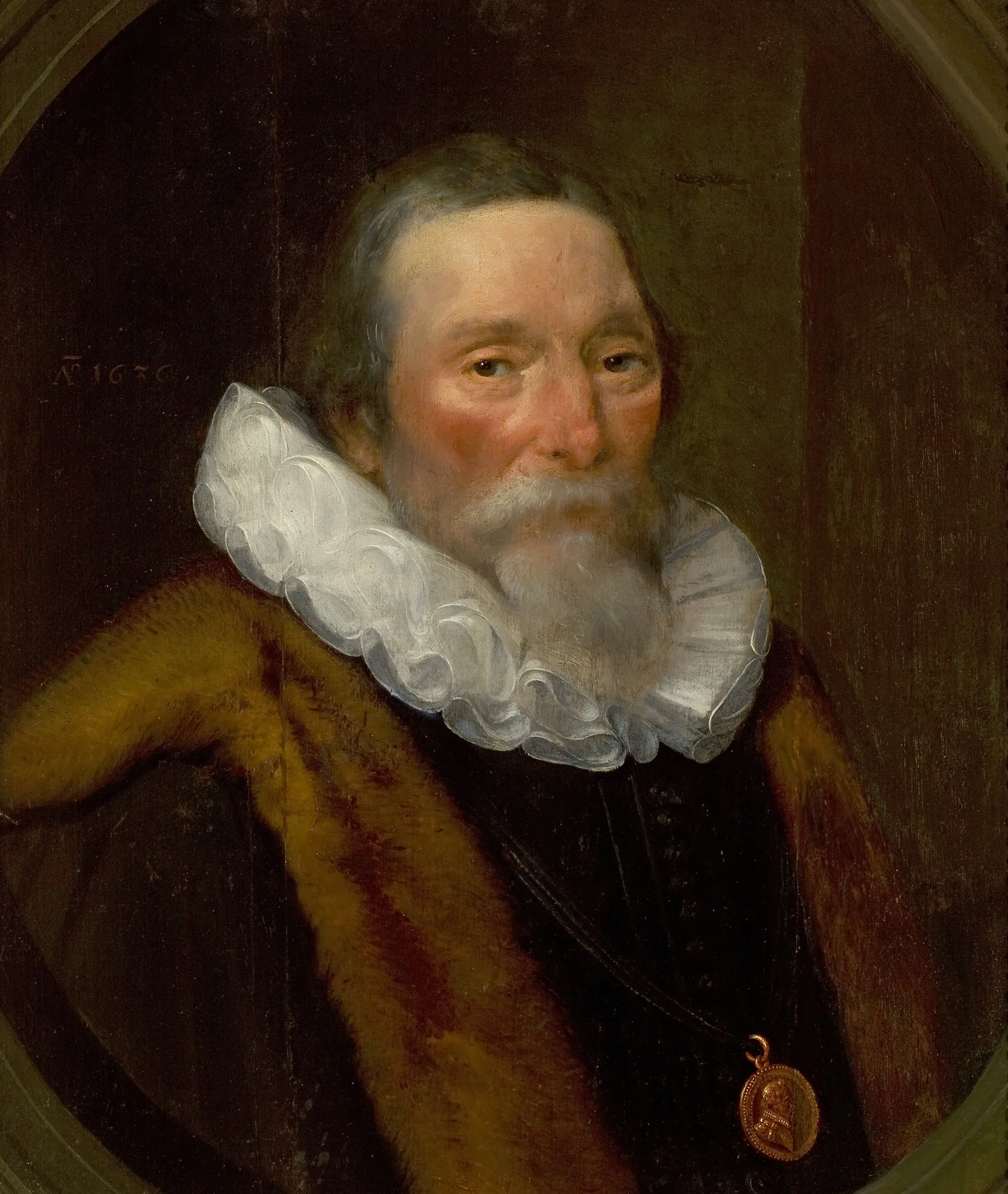 Portrait of a Man in a Frill with a Fur Collar