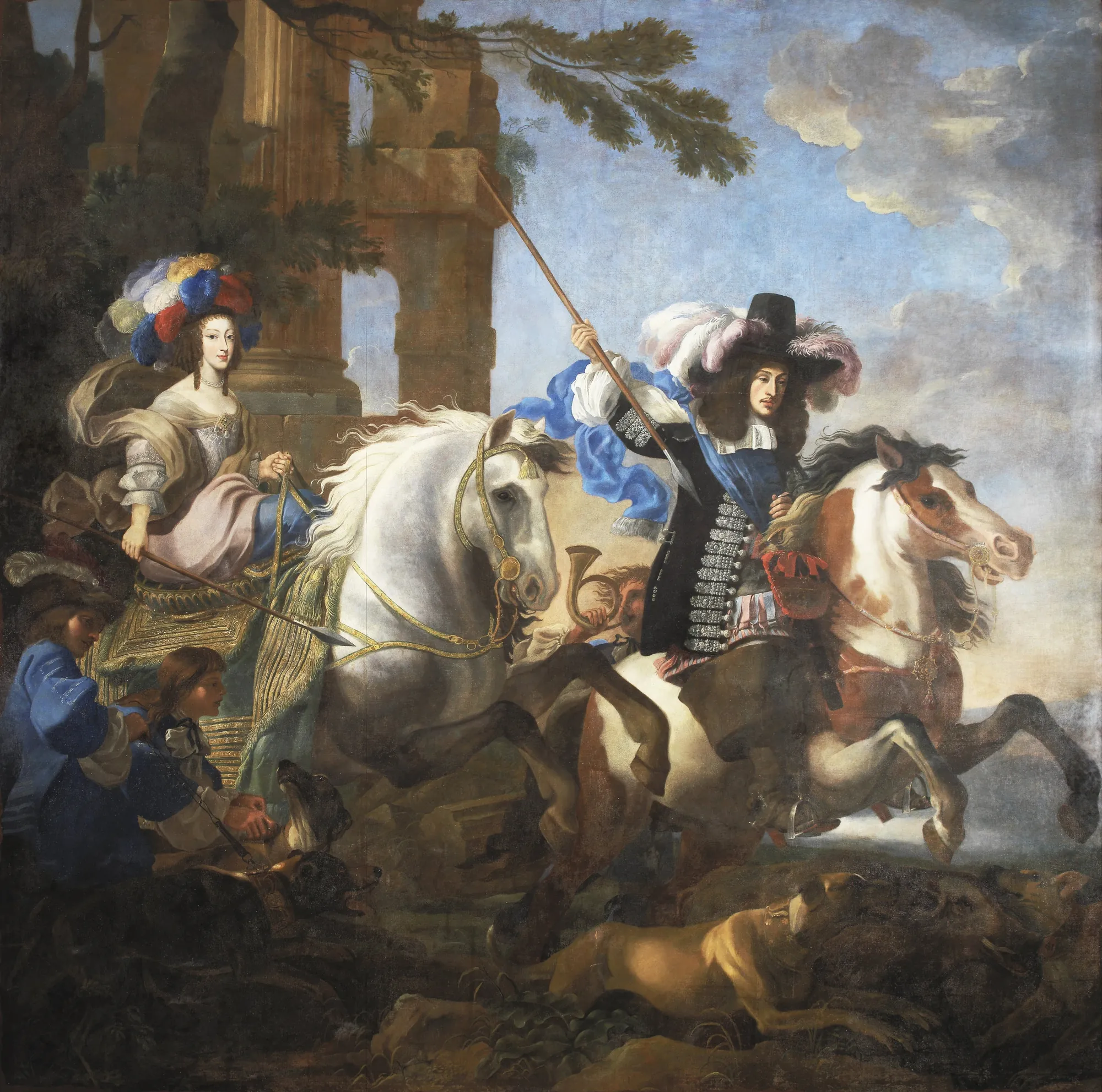 Henriette of Savoy and Ferdinand of Bavaria at the Hunt