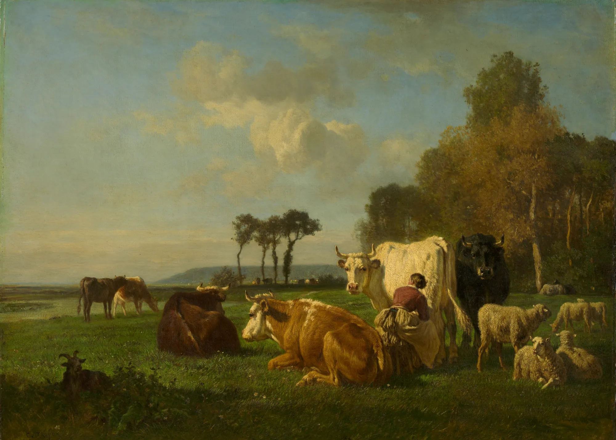 Cattle and Sheep in a Landscape