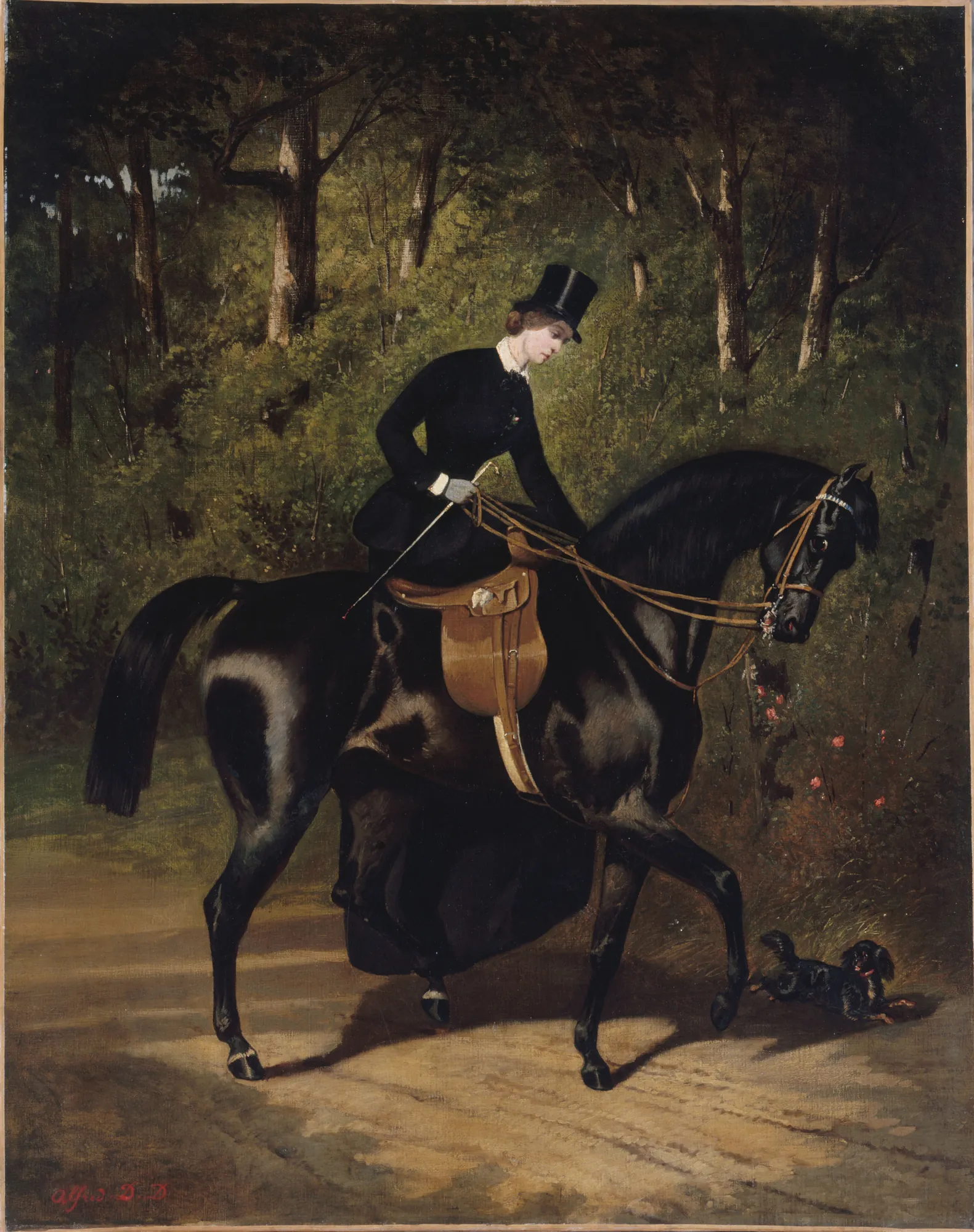 L'écuyère Kippler sur sa jument noire