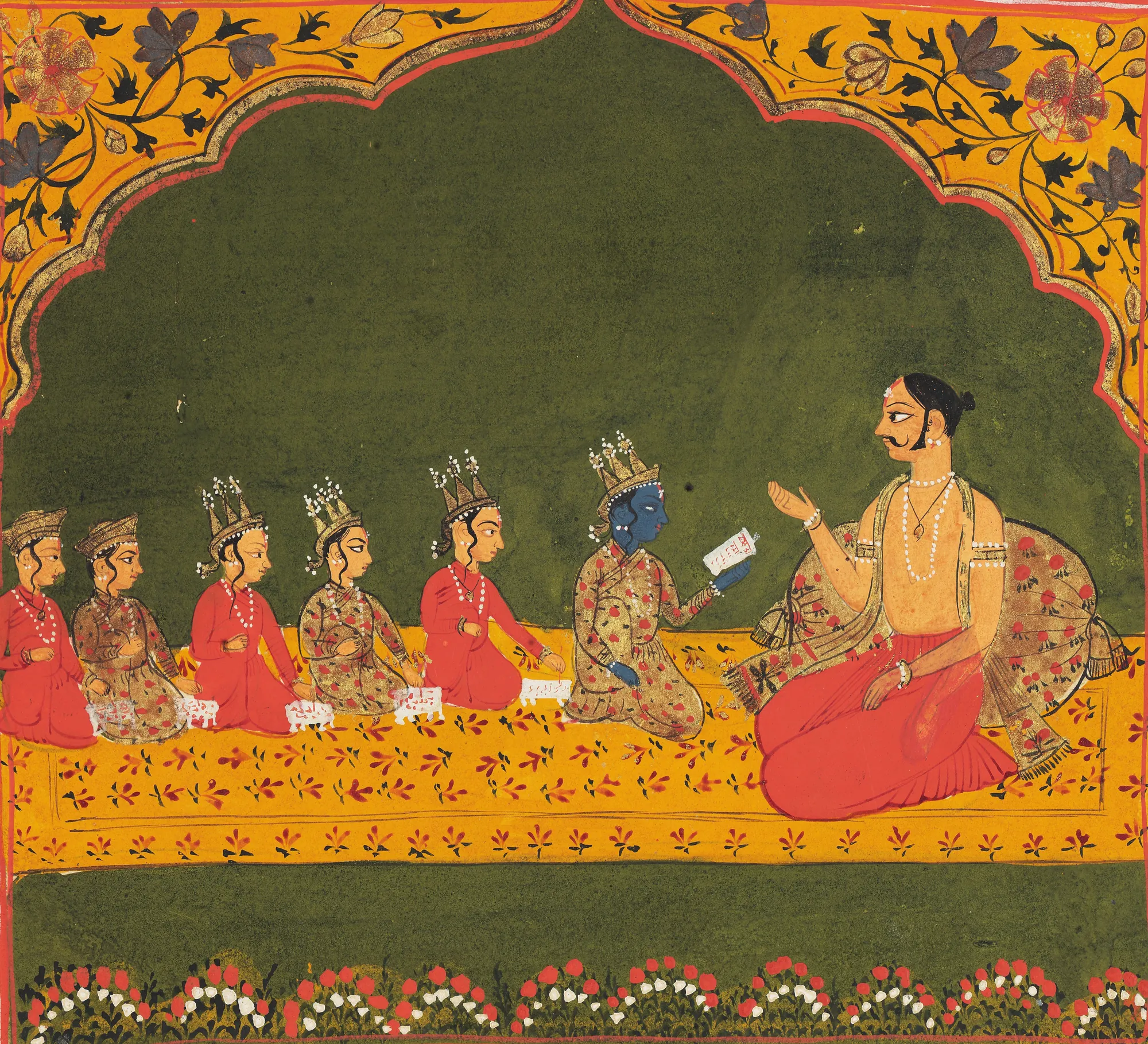 Rama and His Brothers Studying with Sage Vashishtha