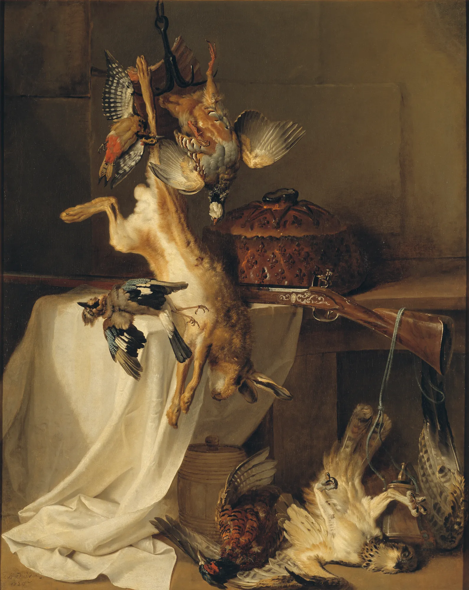 Still Life with a Rifle, Hare, and Bird (Fire)