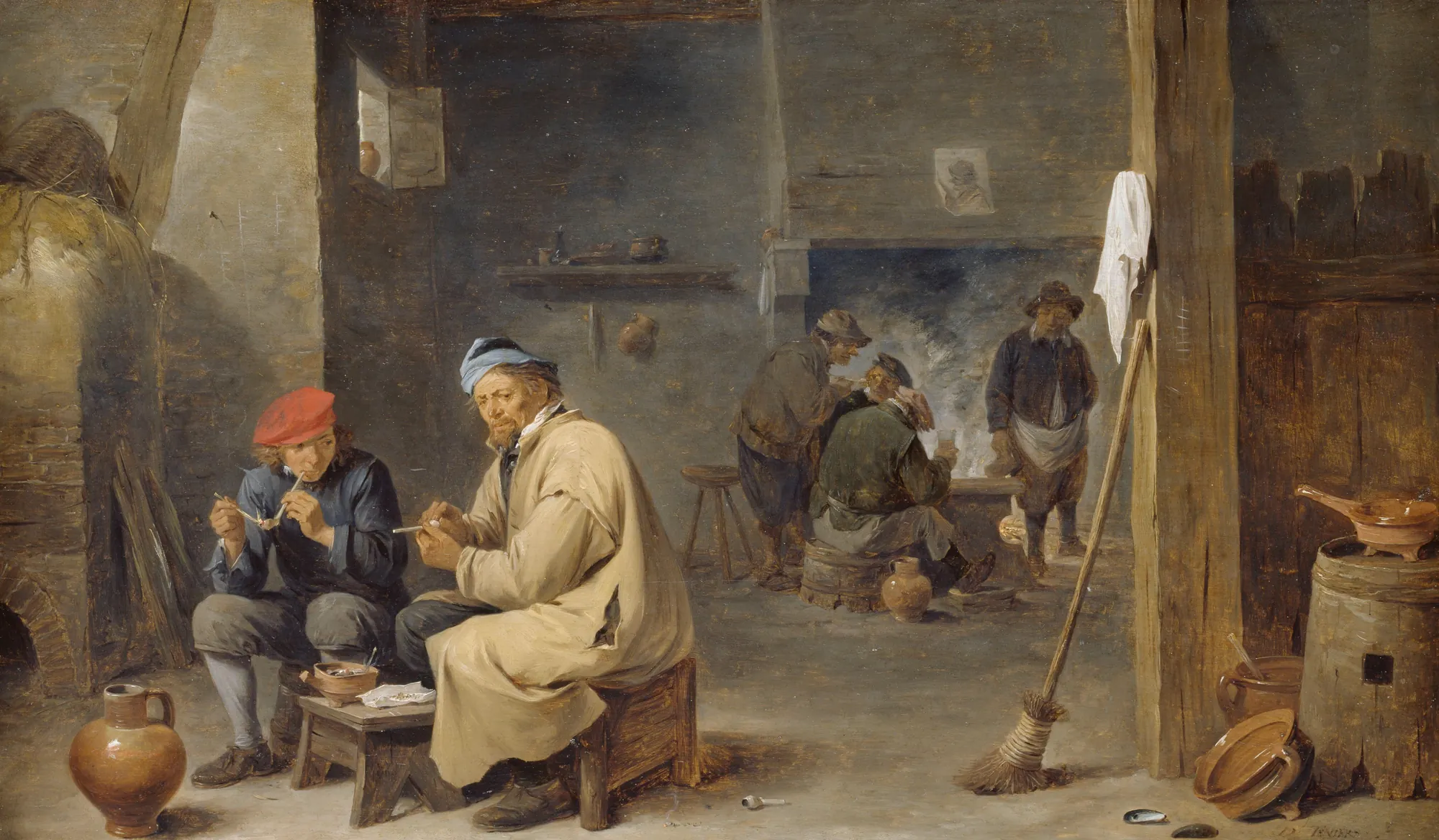 Interior of a Tavern with Smoking Peasants