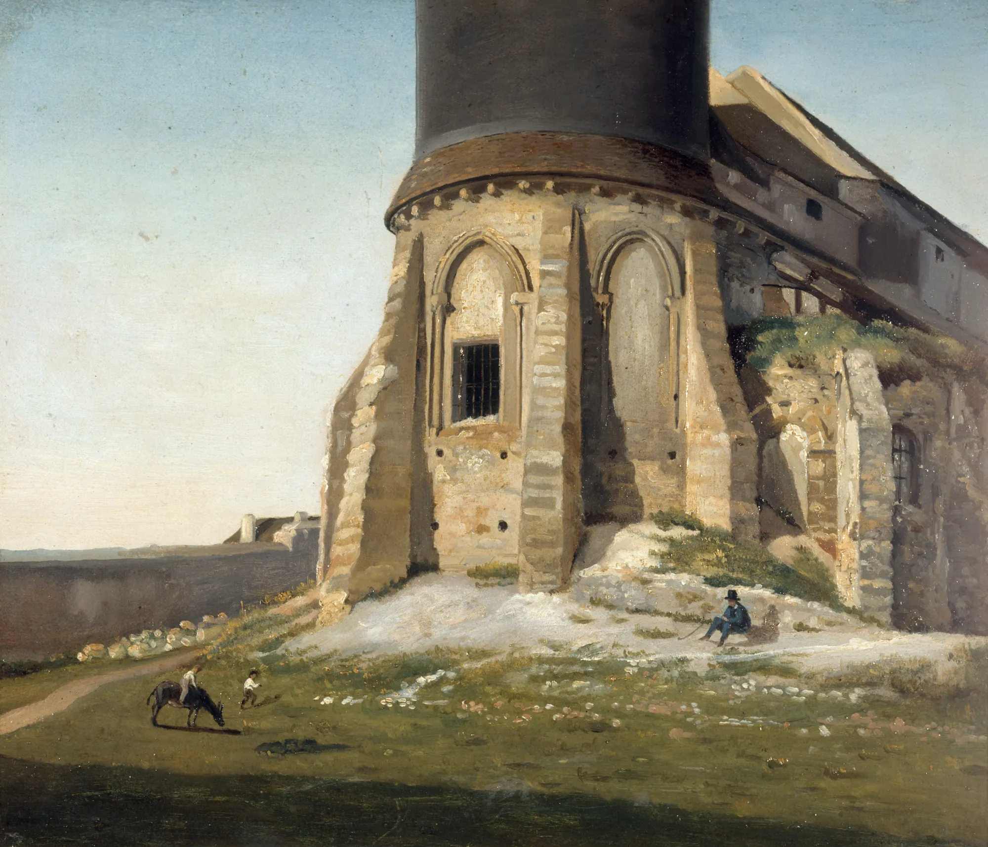 L'église de Montmartre, avec la tour du télégraphe Chappe