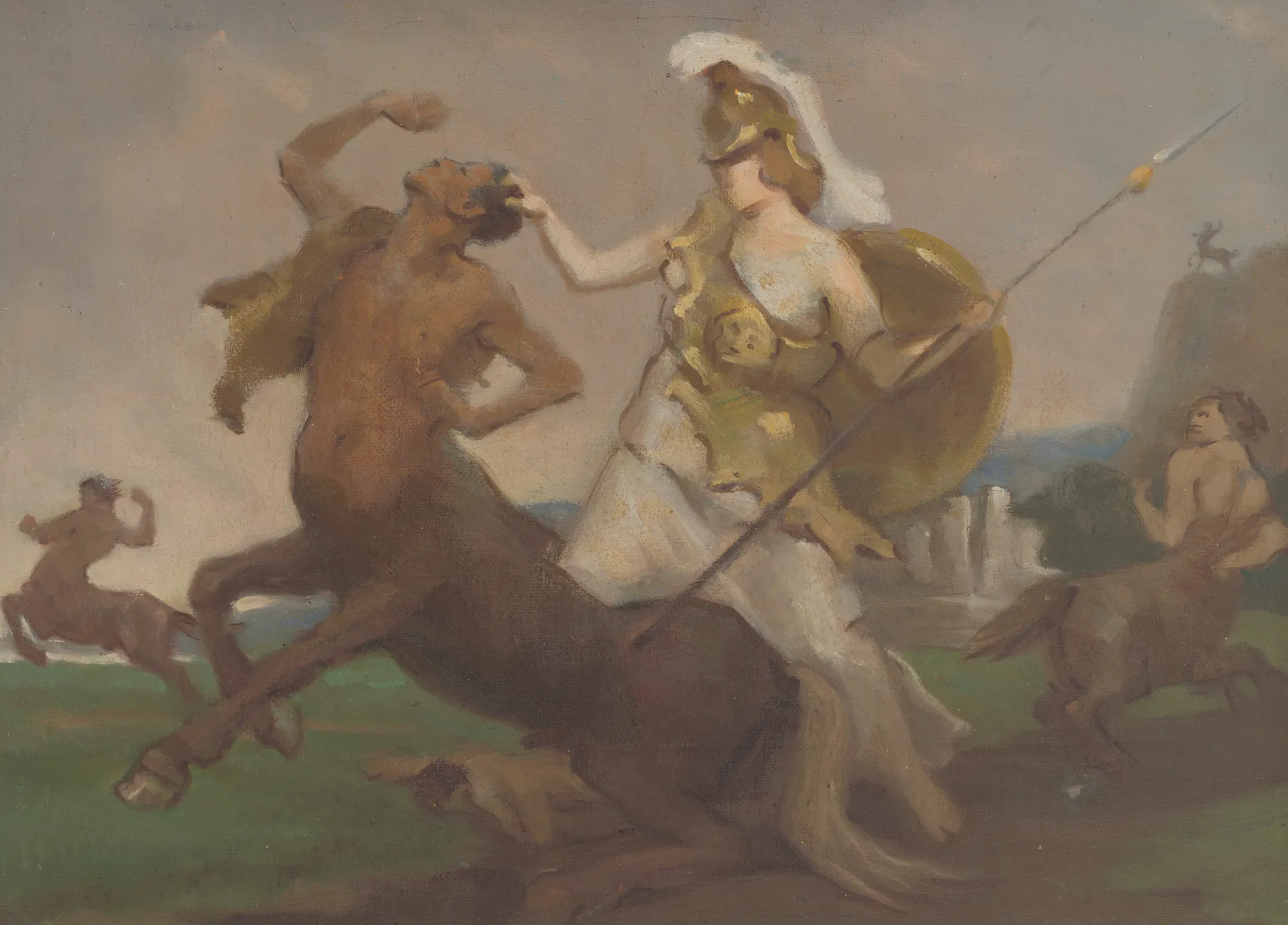 Pallas Athena in Fight against Centaurs