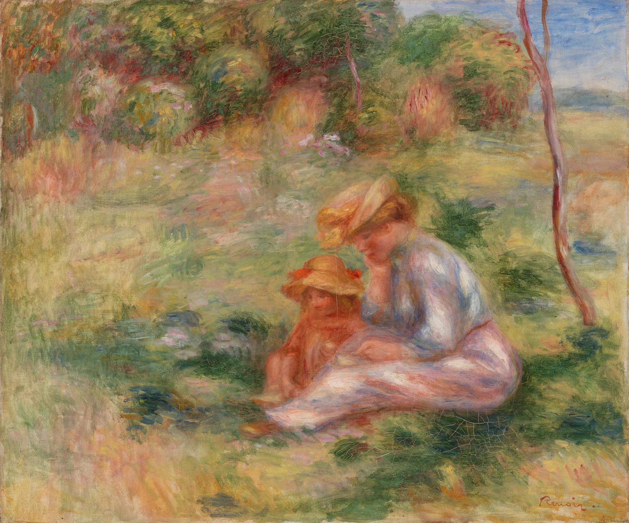 Woman and Child in the Grass (Femme avec enfant sur l'herbe)