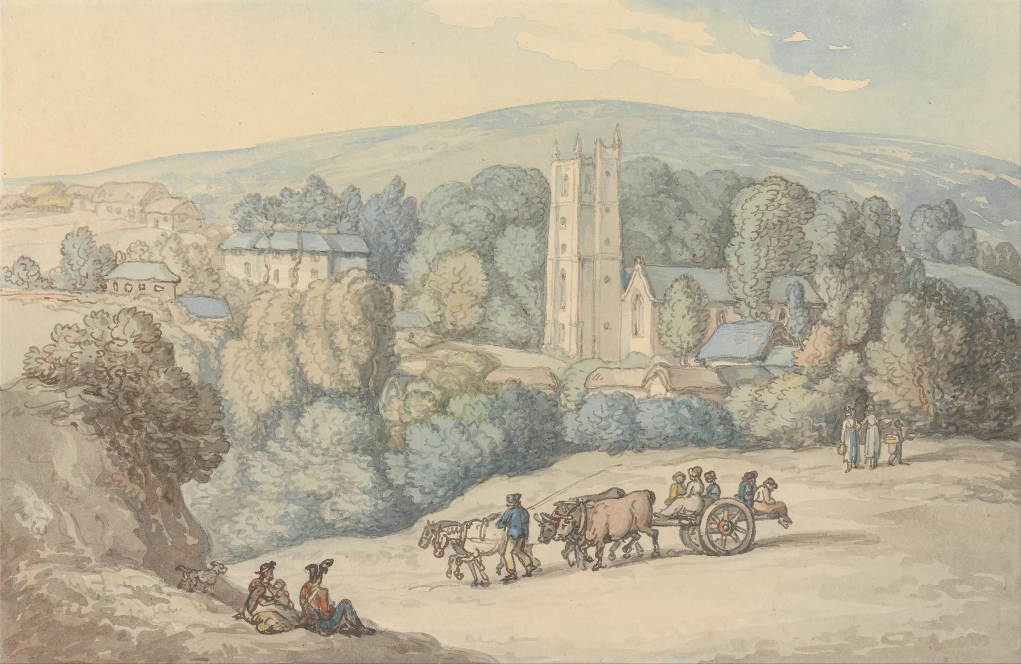 View of the Church and Village of St. Cue, Cornwall