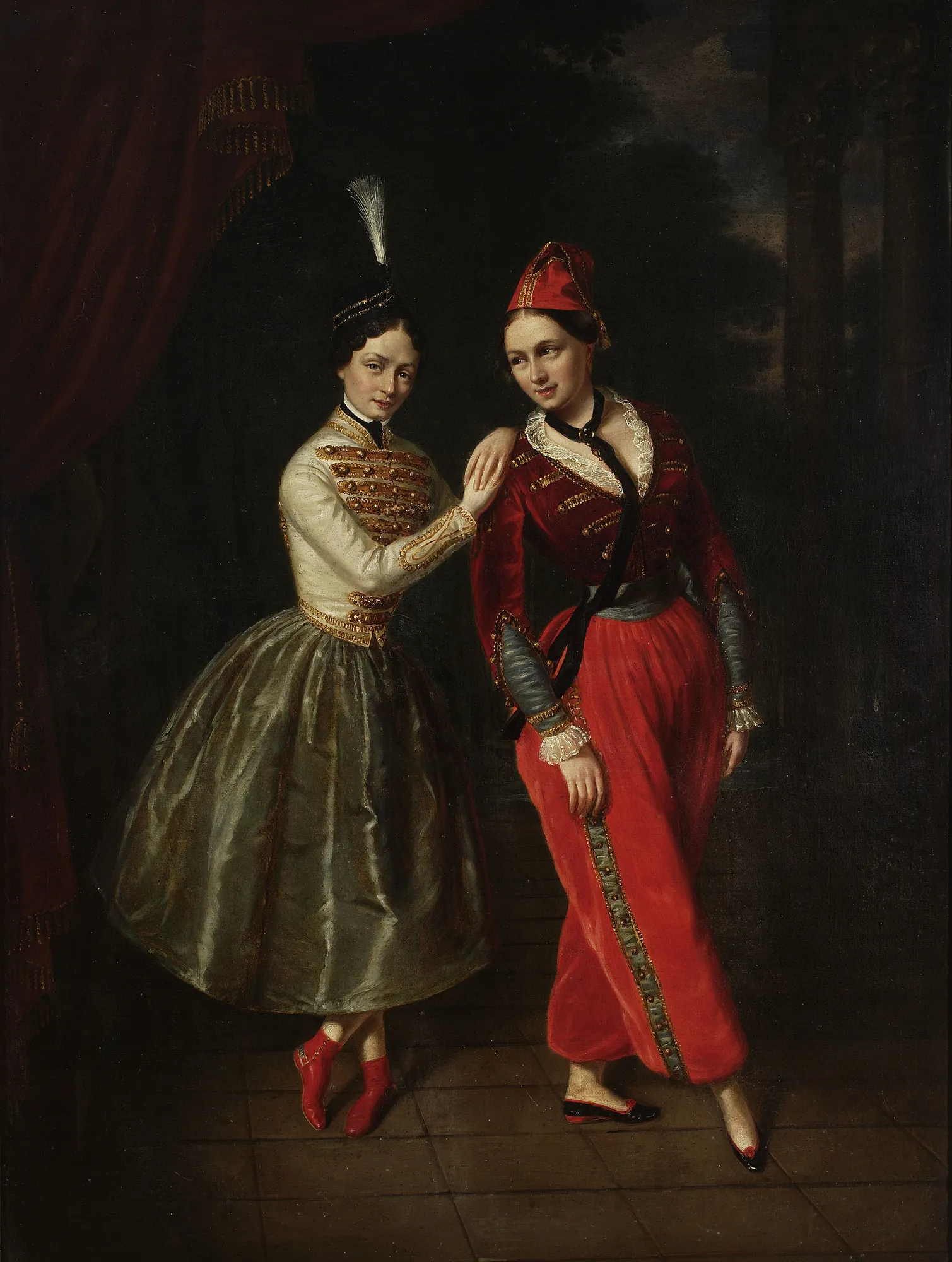 Portrait of the sisters Karolina and Anna Strauss