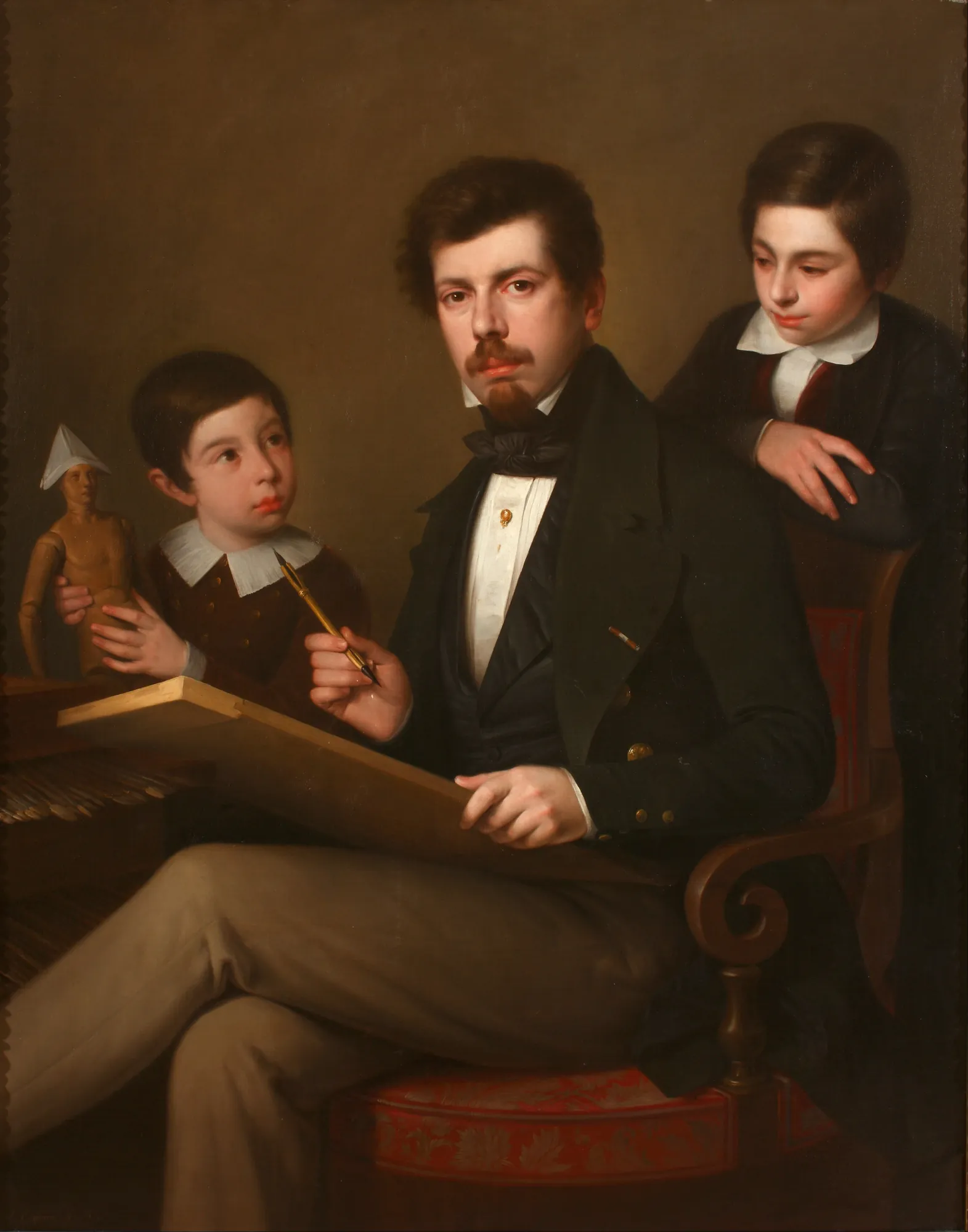 Self-Portrait with His Sons Carlos and Vicente