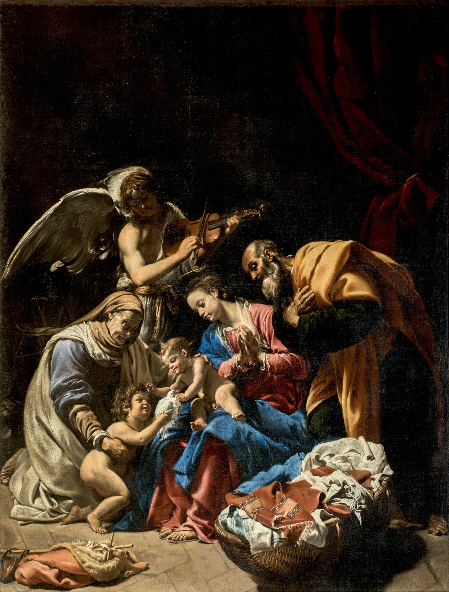 Holy Family with Saint Elizabeth, Infant Saint John, and an Angel
