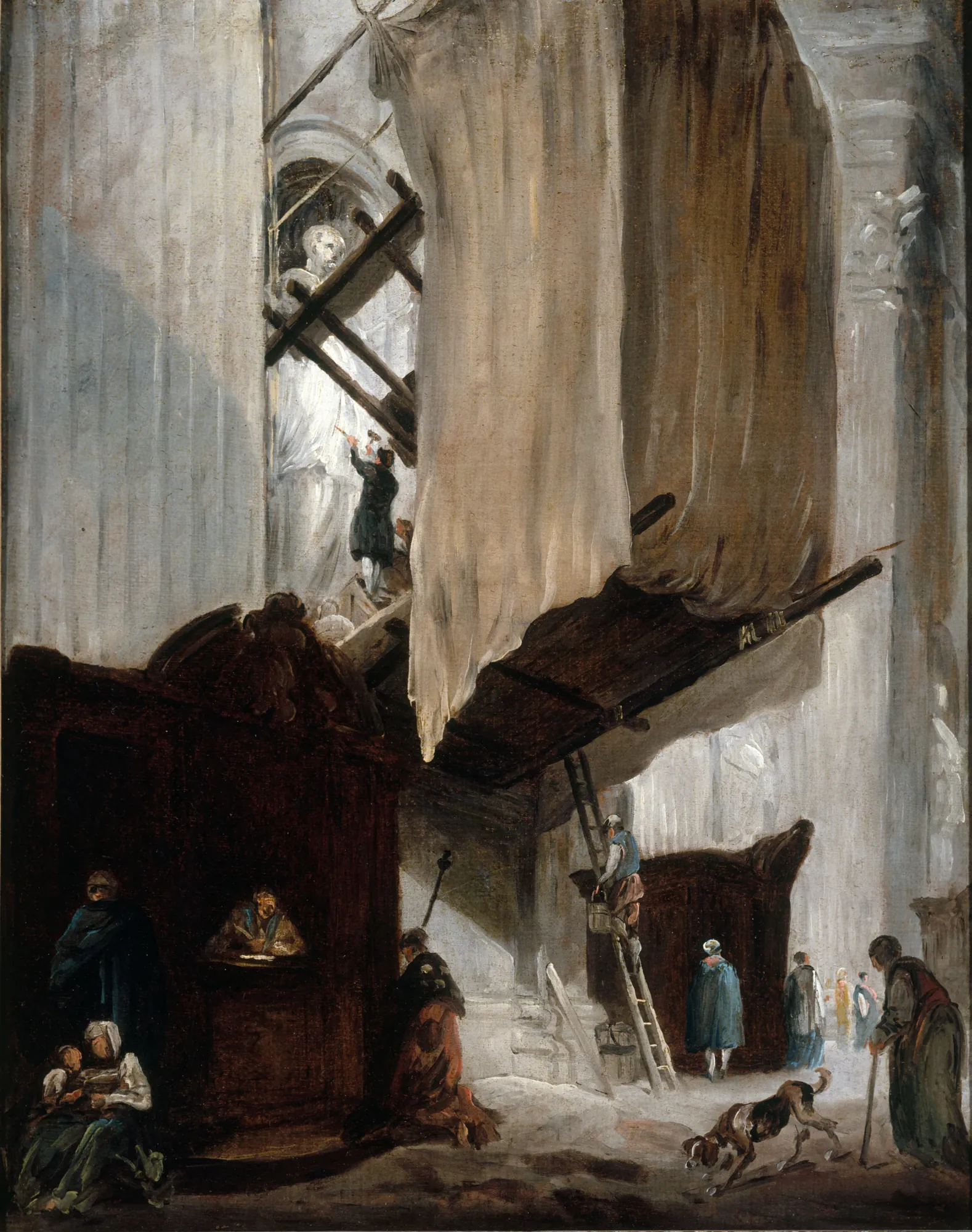 Sculptor Working on a Statue of a Saint in St. Peter's, Rome