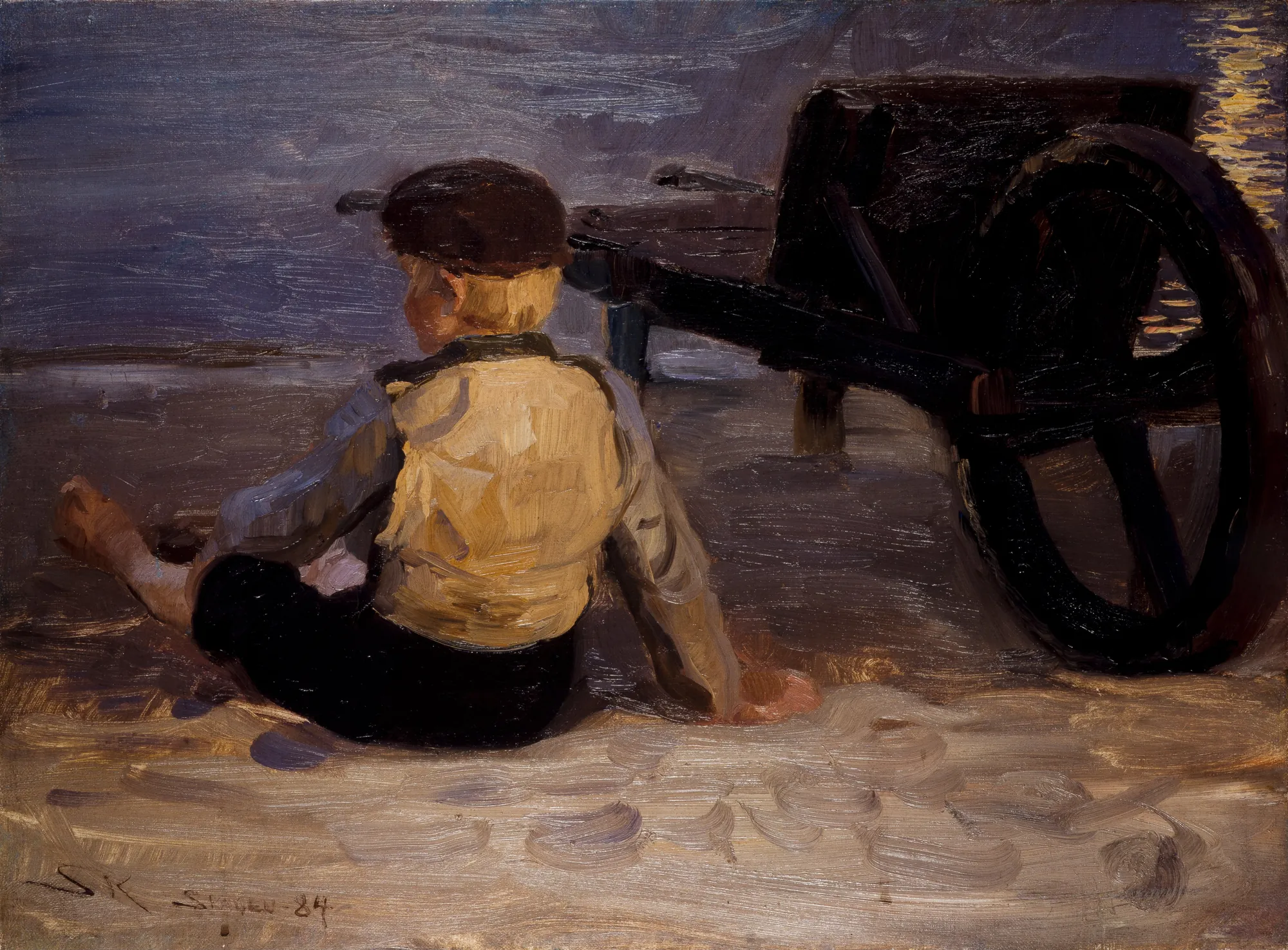 Fisher Boy Beside a Wheelbarrow