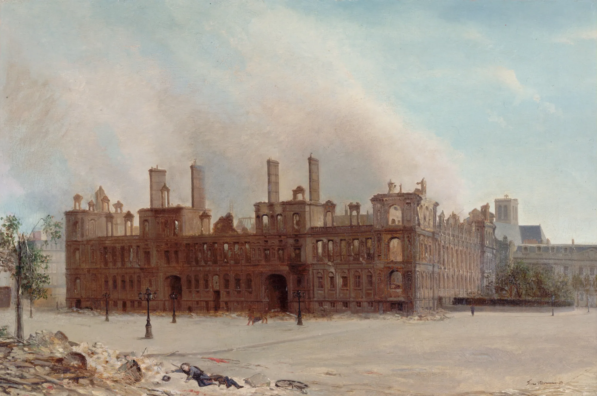 L'Hôtel de Ville après l'incendie de 1871