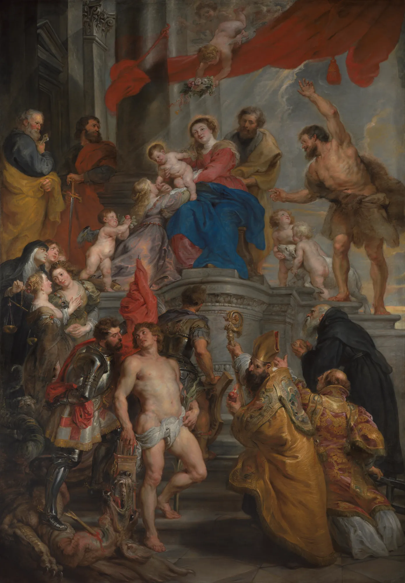 The Virgin and Child Enthroned with Saints
