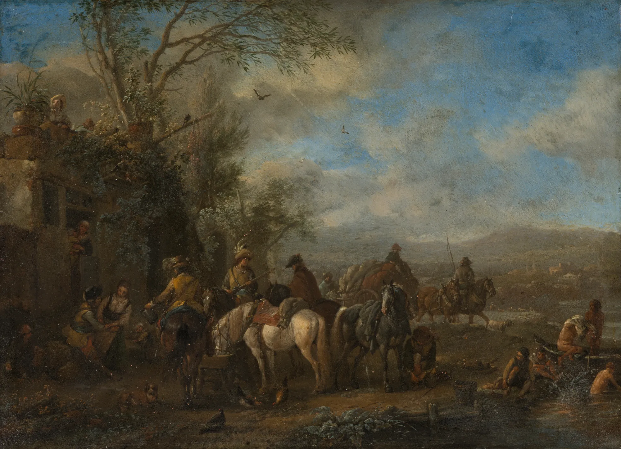 Armed Riders in Front of an Inn