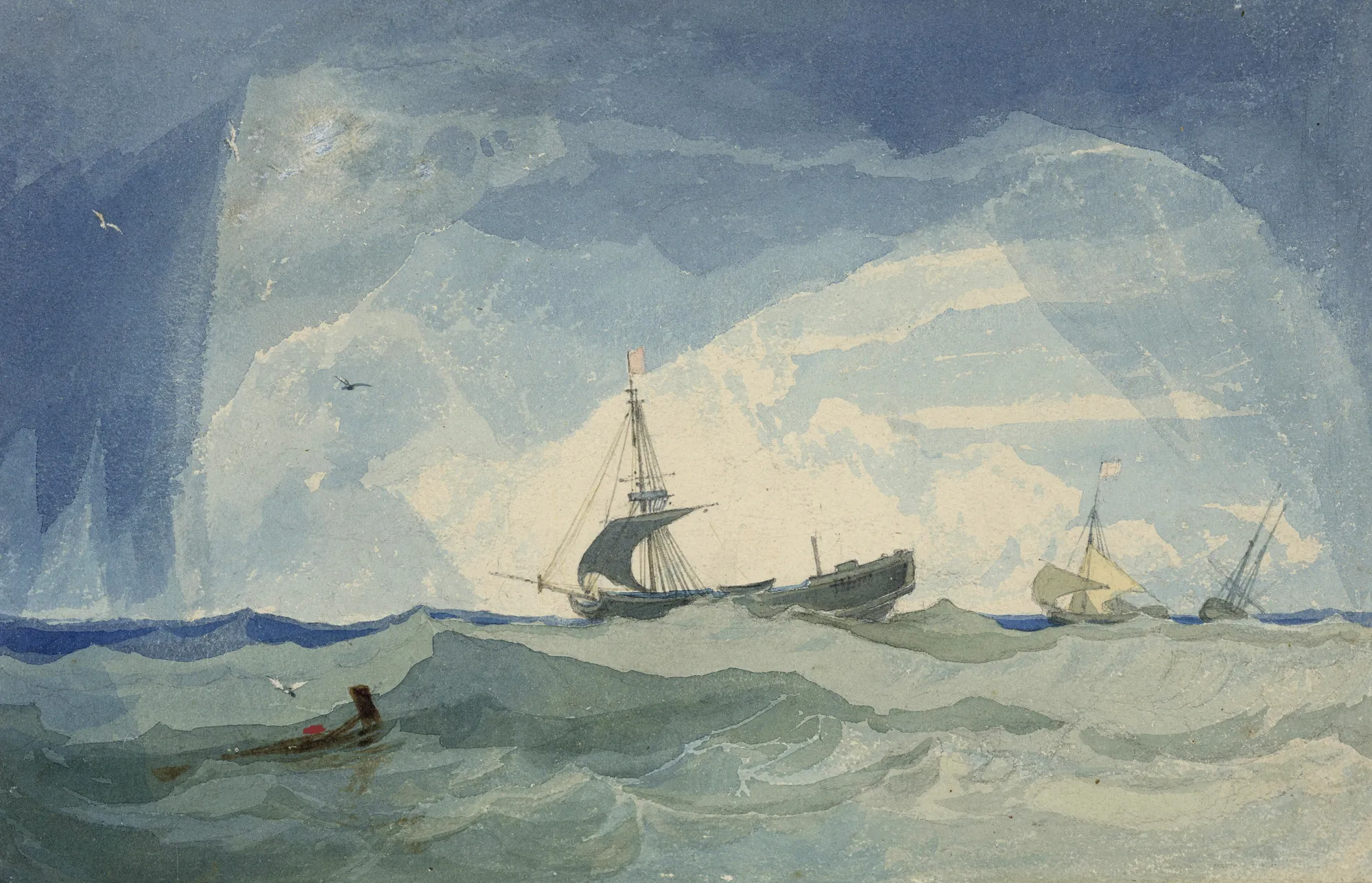 A Dismasted Brig