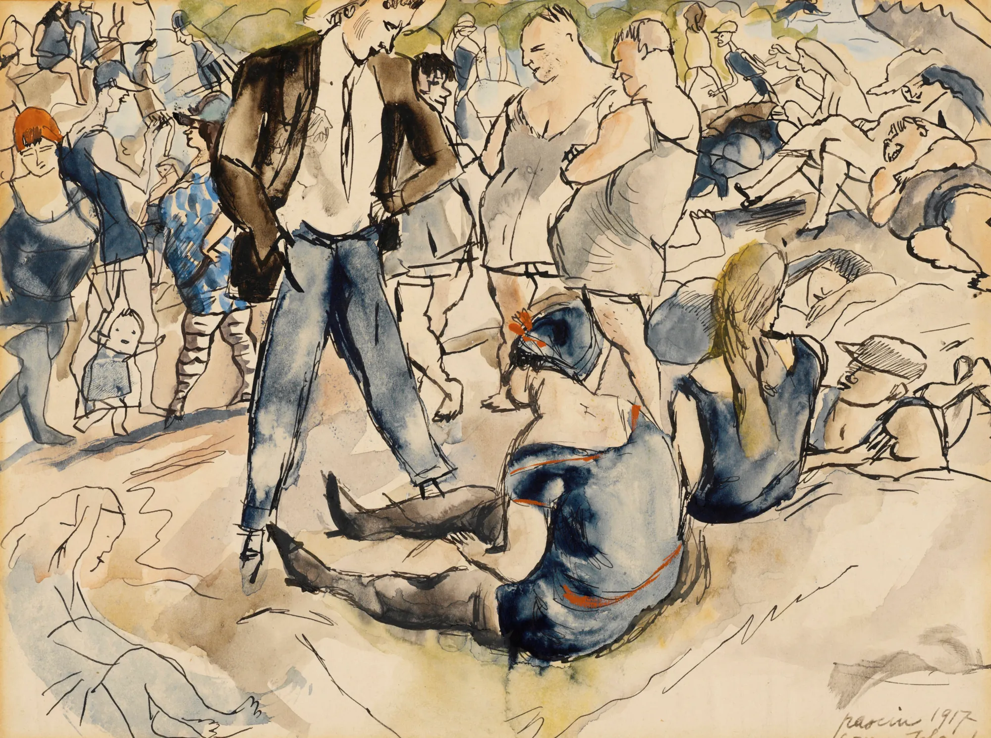 Figures on Beach, Coney Island