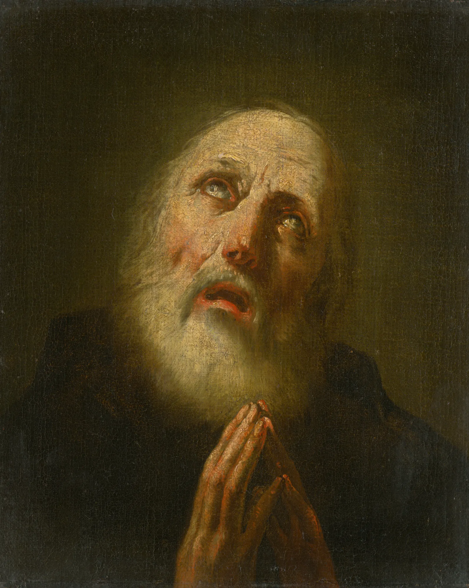 Saint Francis of Paula Saint Francis of Paula by Giovanni Battista Piazzetta. An elderly man with a long white beard and clasped hands looks upward in a moment of deep spiritual devotion, illuminated by dramatic light against a dark background.