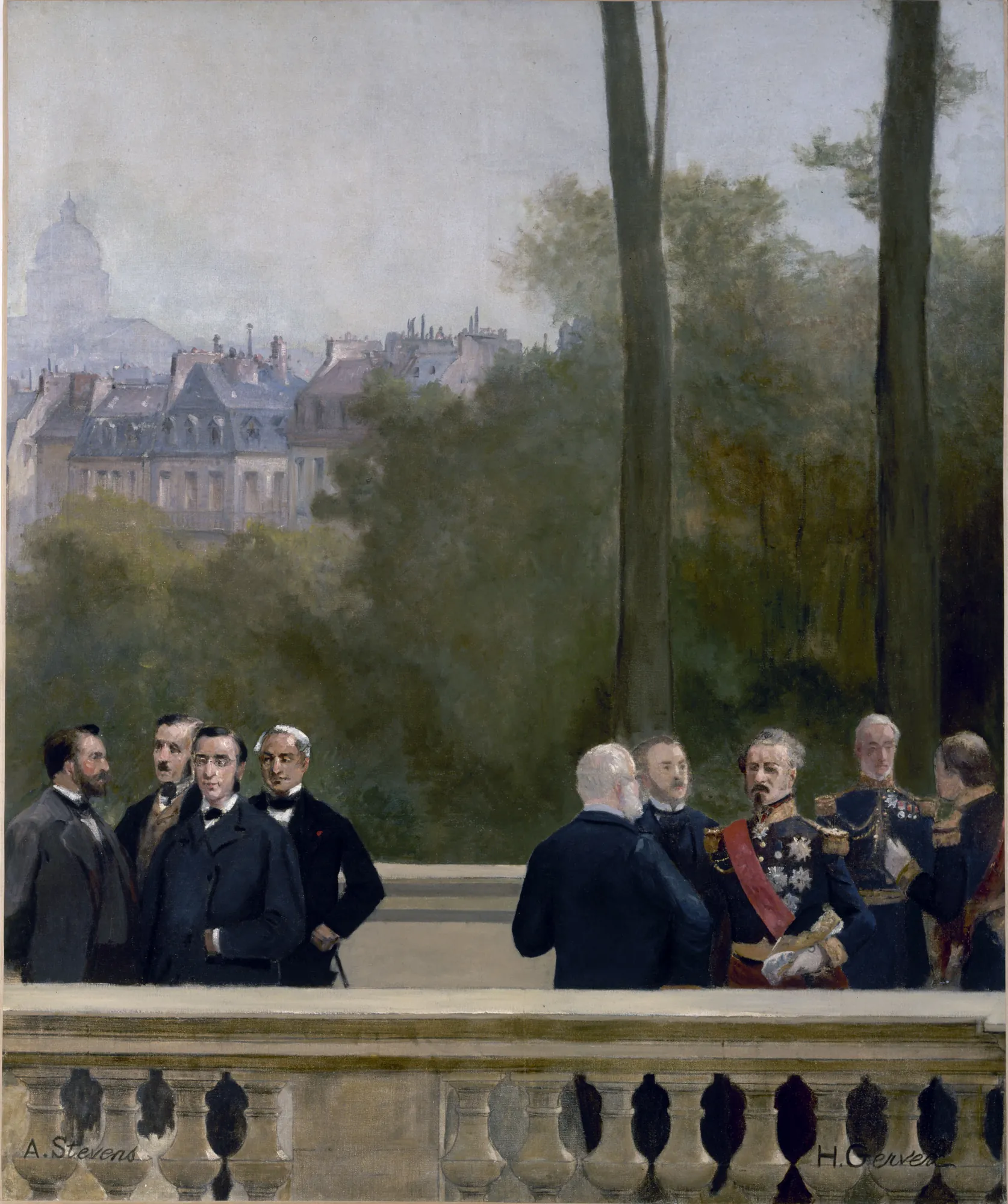 Group of Men on a Terrace, Paris