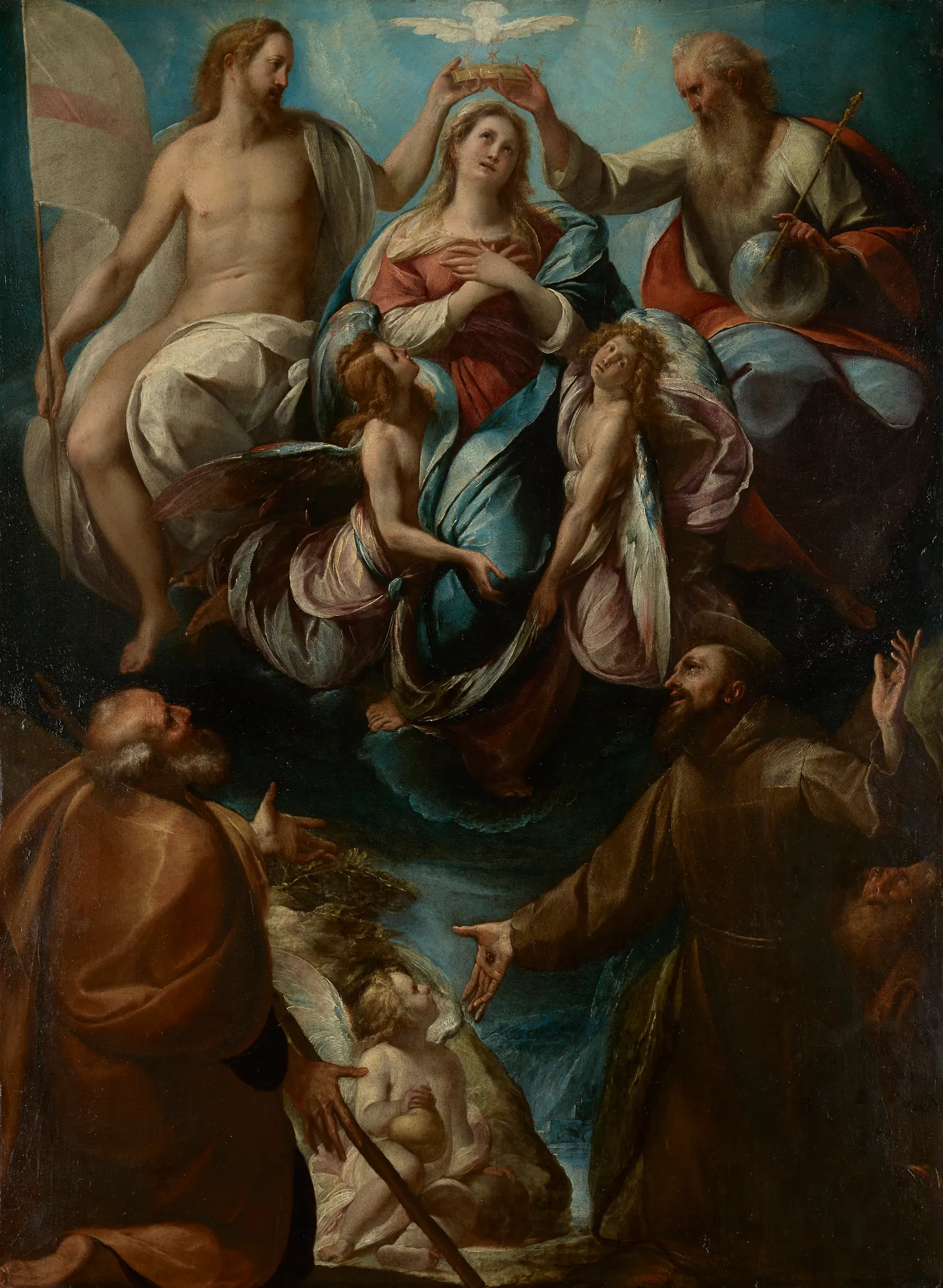 Coronation of the Virgin with Saints Joseph and Francis of Assisi
