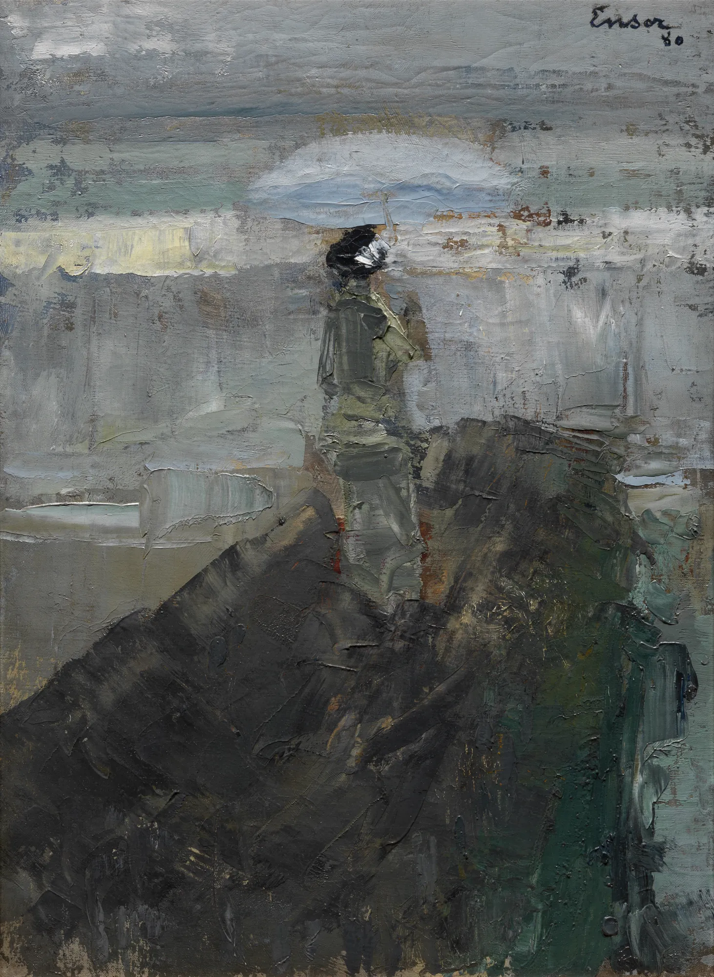 Woman on a Breakwater