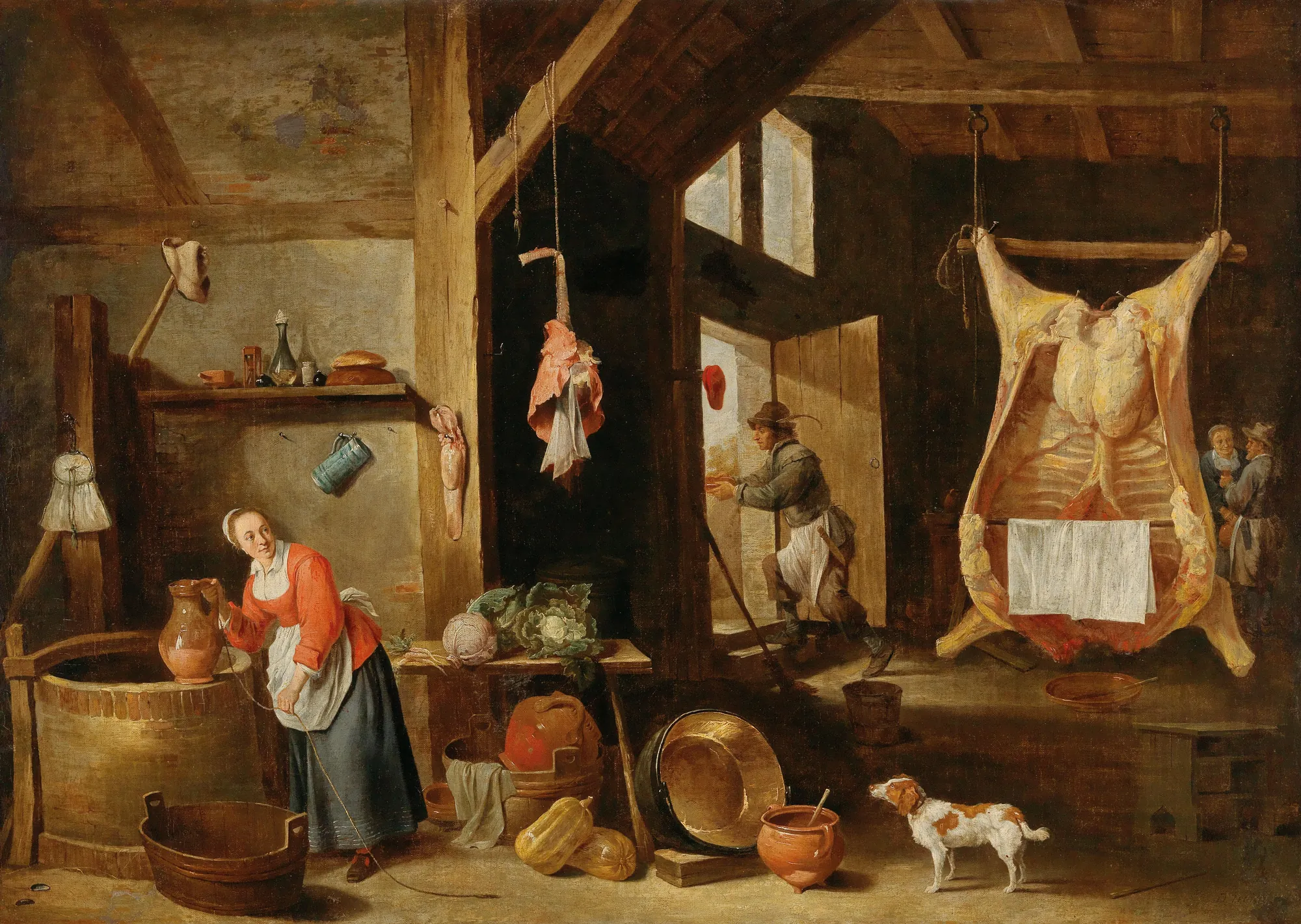 Interior of a Barn with a Scullery Maid at a Well