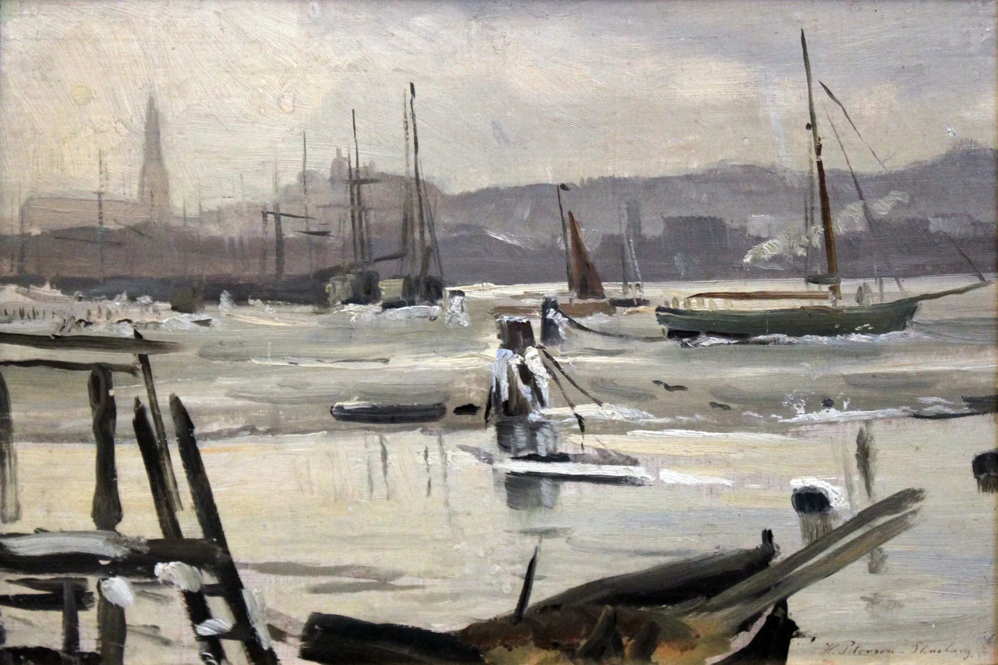 Flensburg Harbor in Winter