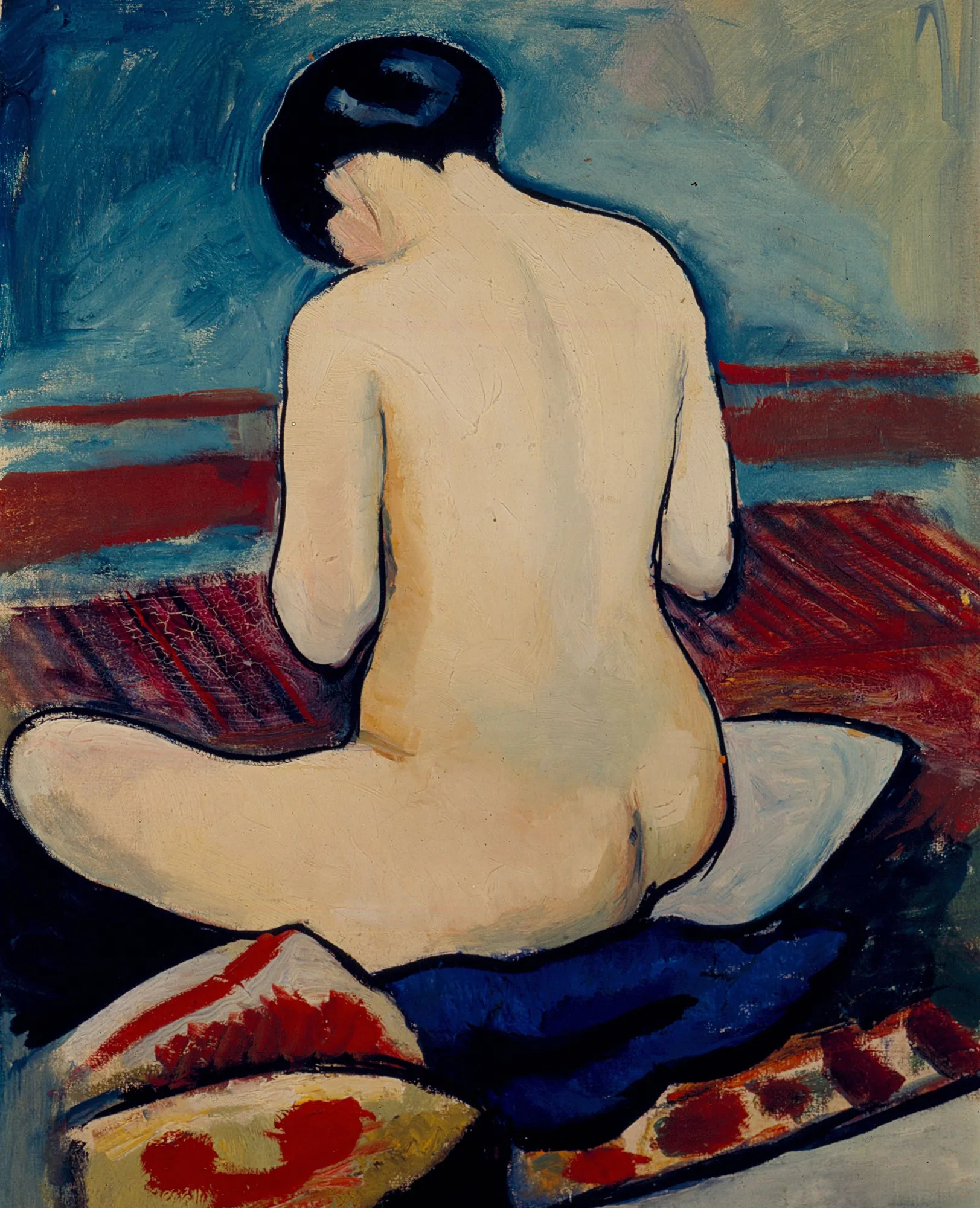 Sitting Nude with Pillow